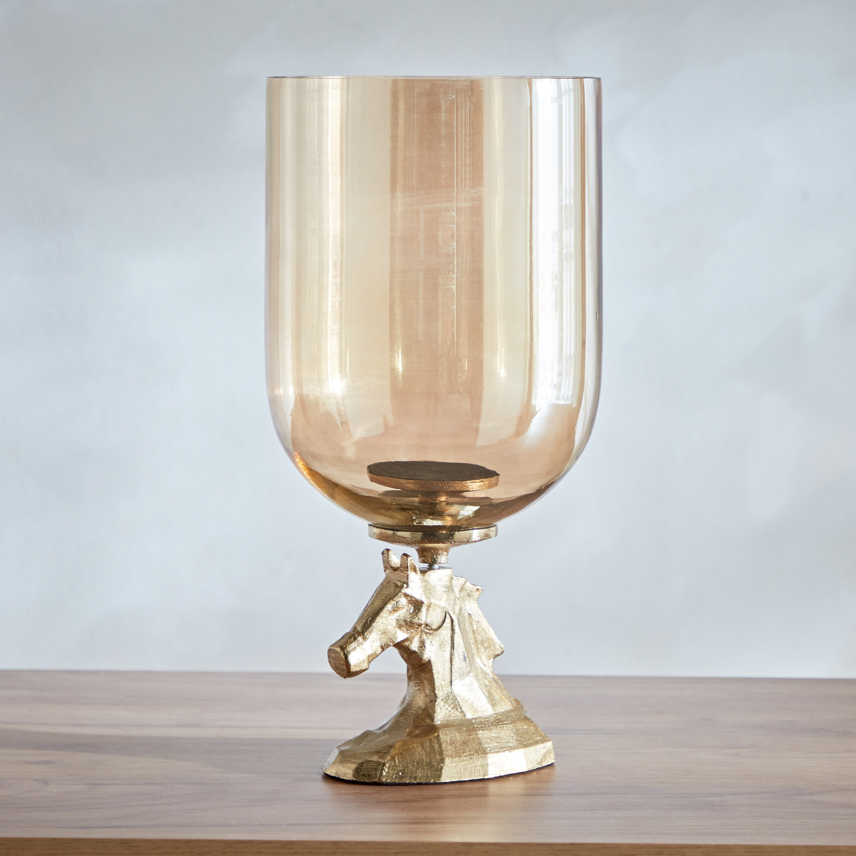 حامل شموع ألومنيوم بزجاج لامع من جاكس - 16x16x35 سم-hbxlivingroom-decorandaccessories-candleholders-image-2