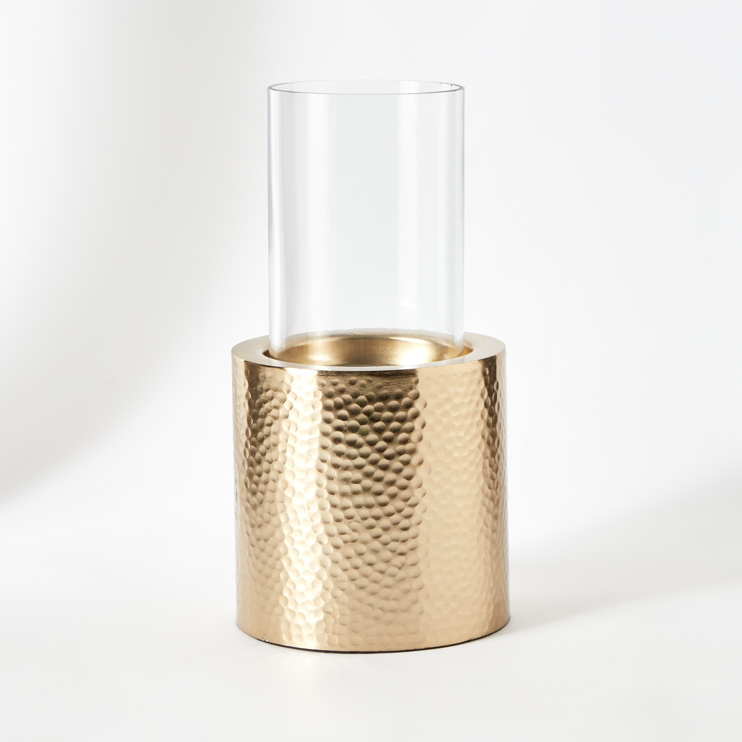 حامل شموع معدن بارز الملمس مع زجاج من ألفا - 12.5x12.5x25 سم-hbxlivingroom-decorandaccessories-candleholders-image-6