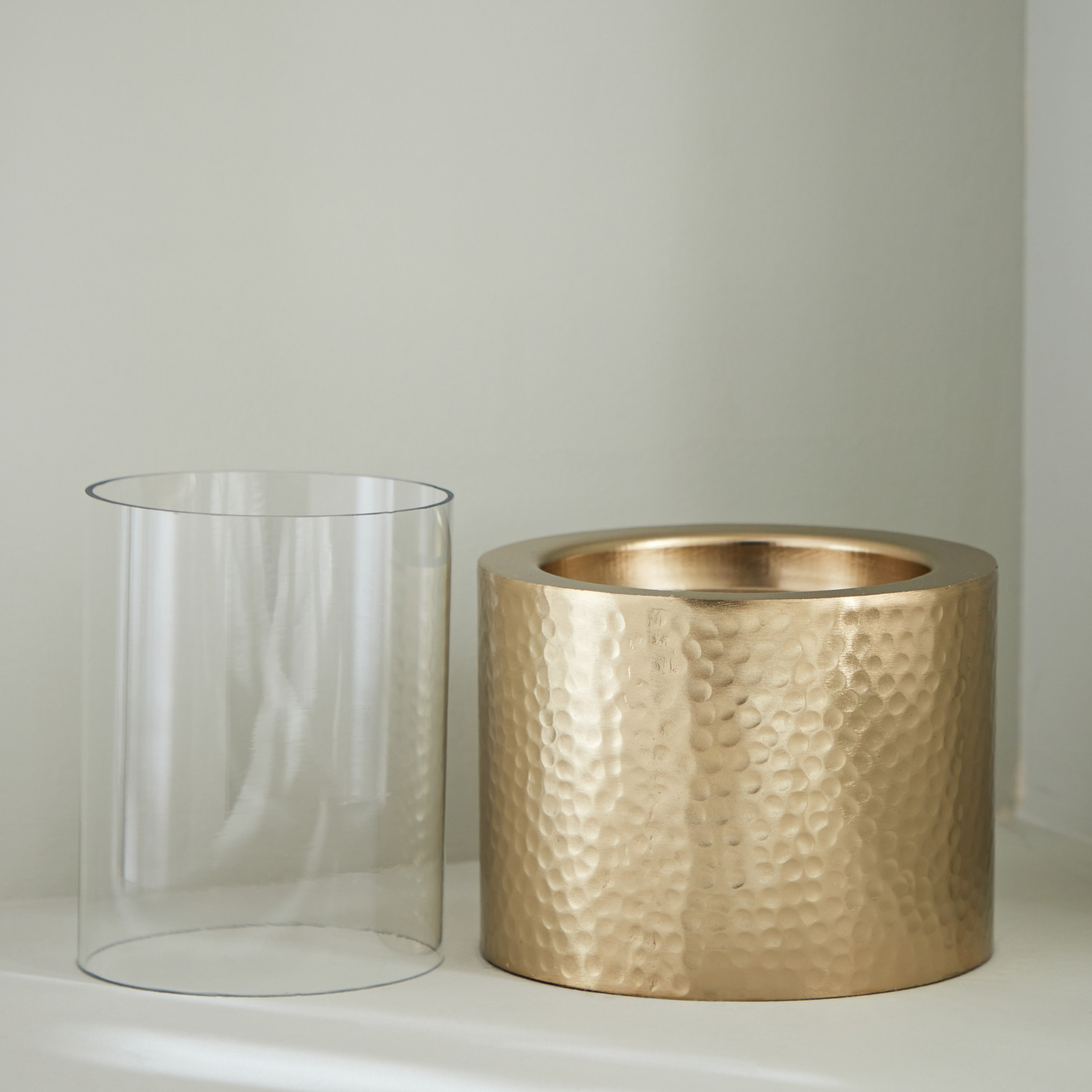 Alpha Textured Metal Candleholder with Glass - 12.5x11.3x10.5 cm-hbxlivingroom-decorandaccessories-candleholders-image-3