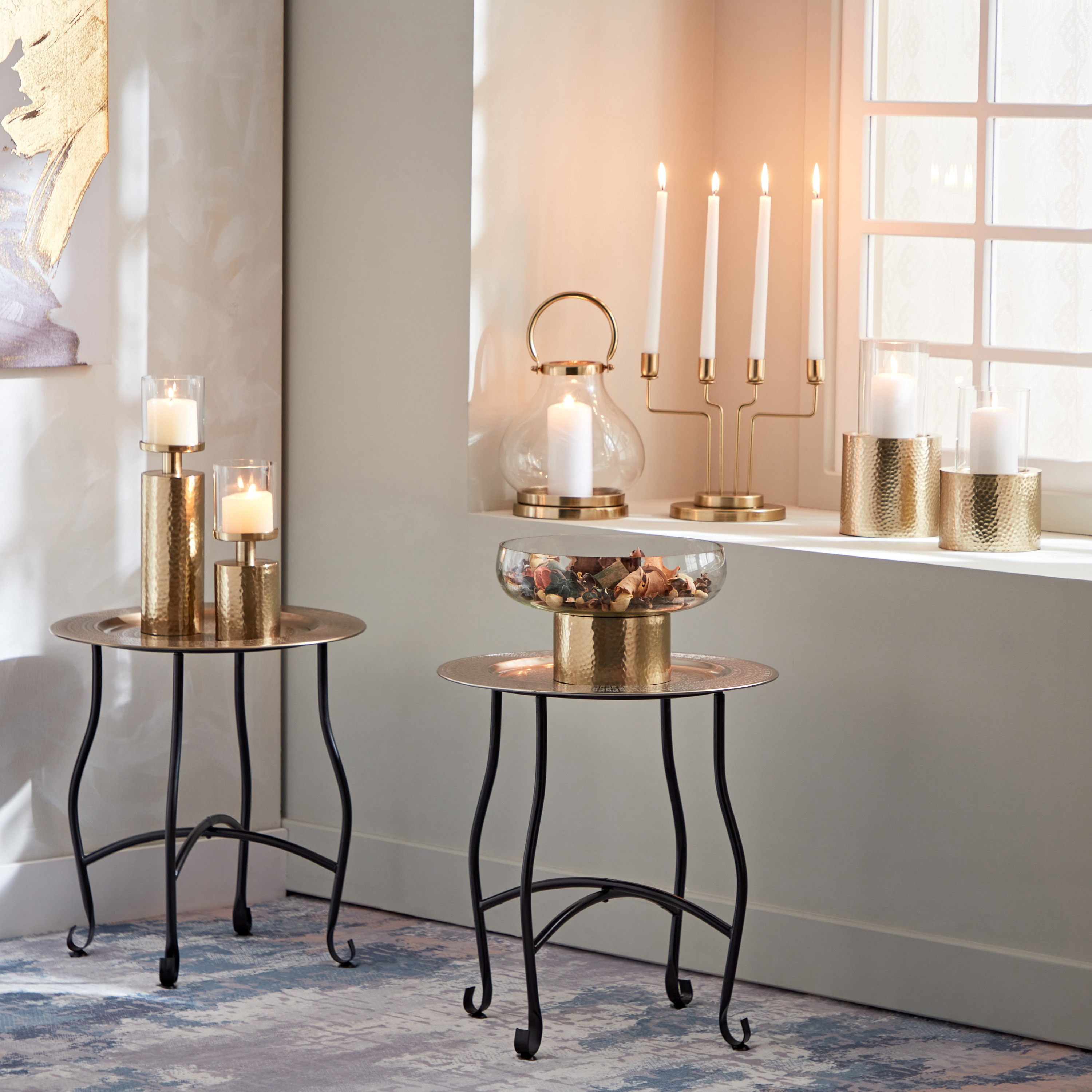 حامل شموع معدن بأربعة أذرع من ألفا - 25x15x20.5 سم-hbxlivingroom-decorandaccessories-candleholders-image-5