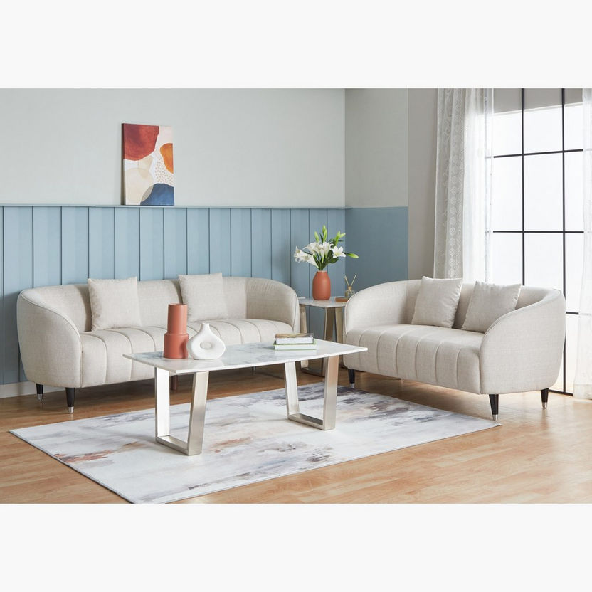 Felix 3-Seater Fabric Sofa with 2 Cushions-Sofas-image-9