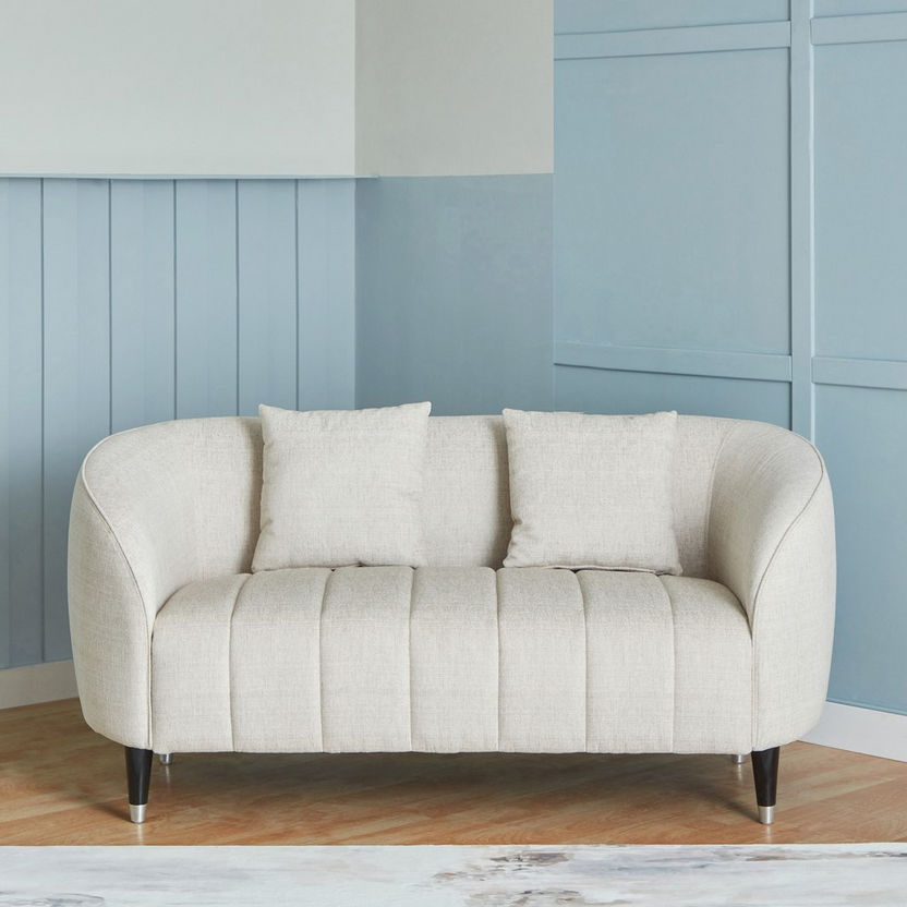 Felix 2-Seater Fabric Sofa with 2 Cushions-Sofas-image-1