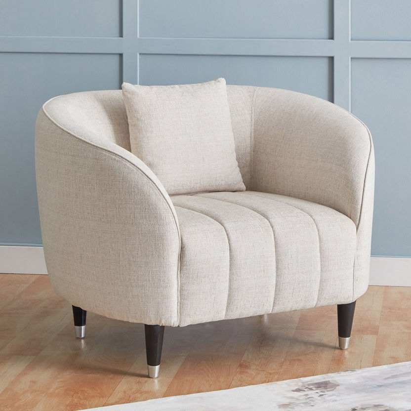Felix Fabric Armchair with Cushion-Armchairs-image-0
