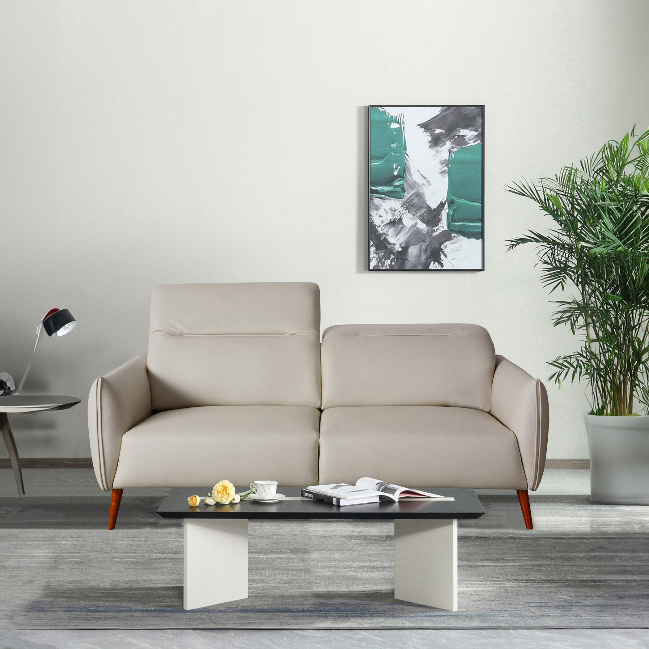 كنبة جلد صناعي ثلاثة مقاعد مع مسند رأس قابل للتعديل من كومو-hbxlivingroom-sofasandarmchairs-sofas-image-1
