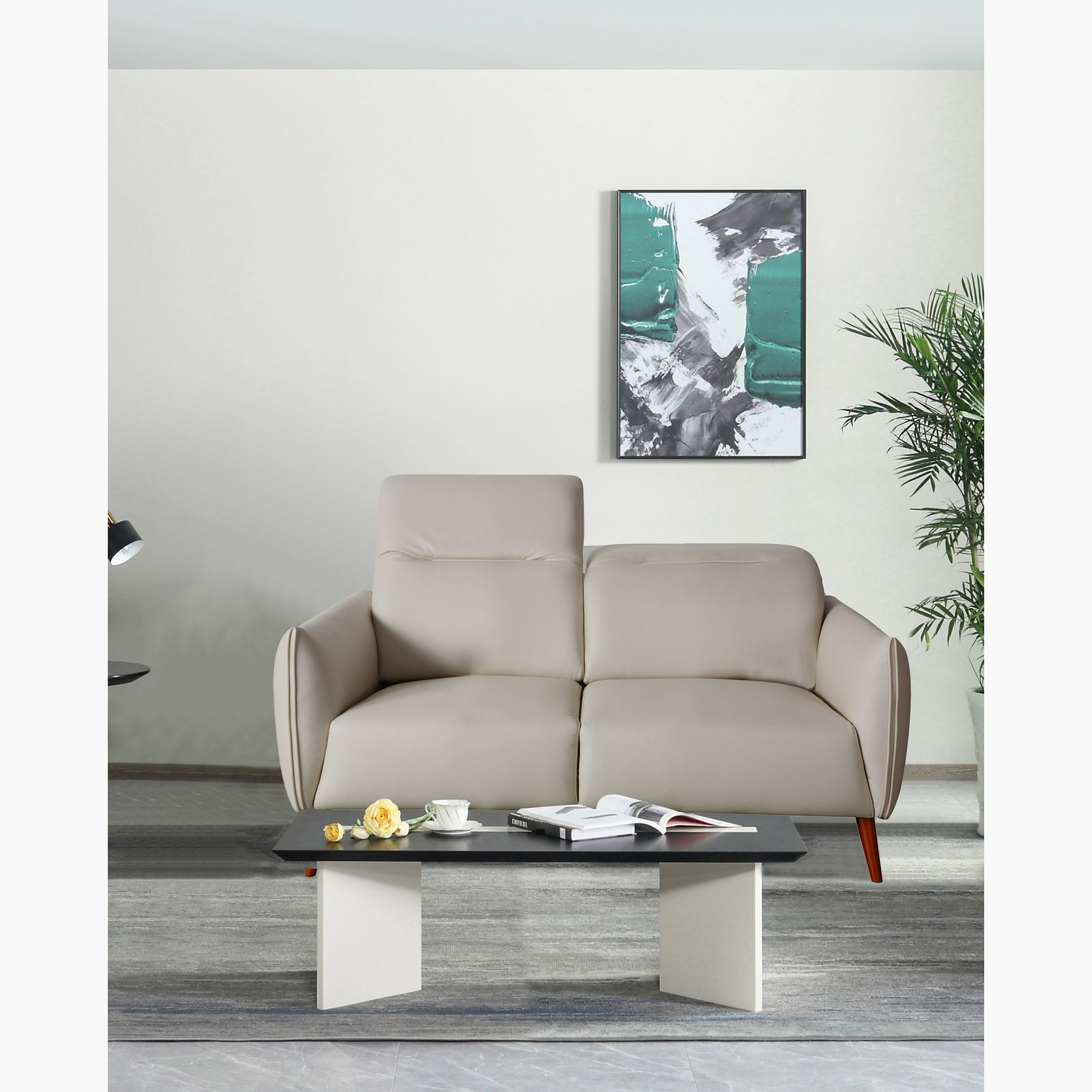 كنبة جلد صناعي مقعدين مع مسند رأس قابل للتعديل من كومو-hbxlivingroom-sofasandarmchairs-sofas-image-1
