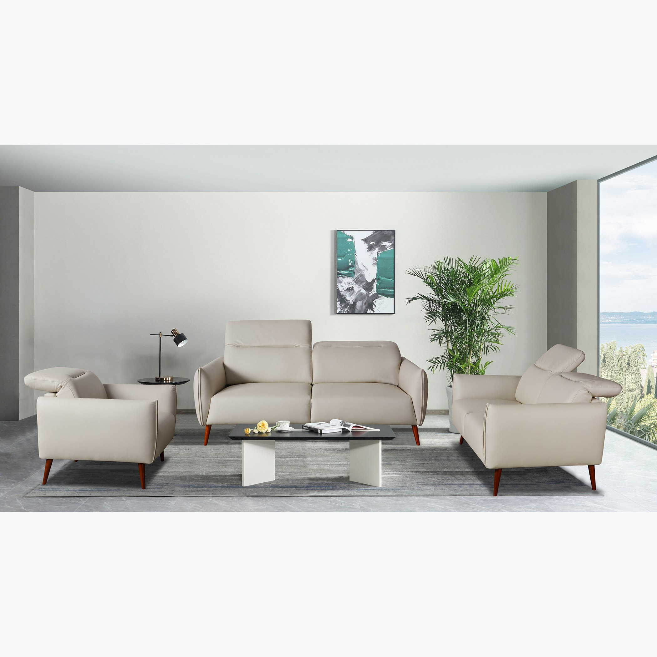 كنبة جلد صناعي مقعدين مع مسند رأس قابل للتعديل من كومو-hbxlivingroom-sofasandarmchairs-sofas-image-8
