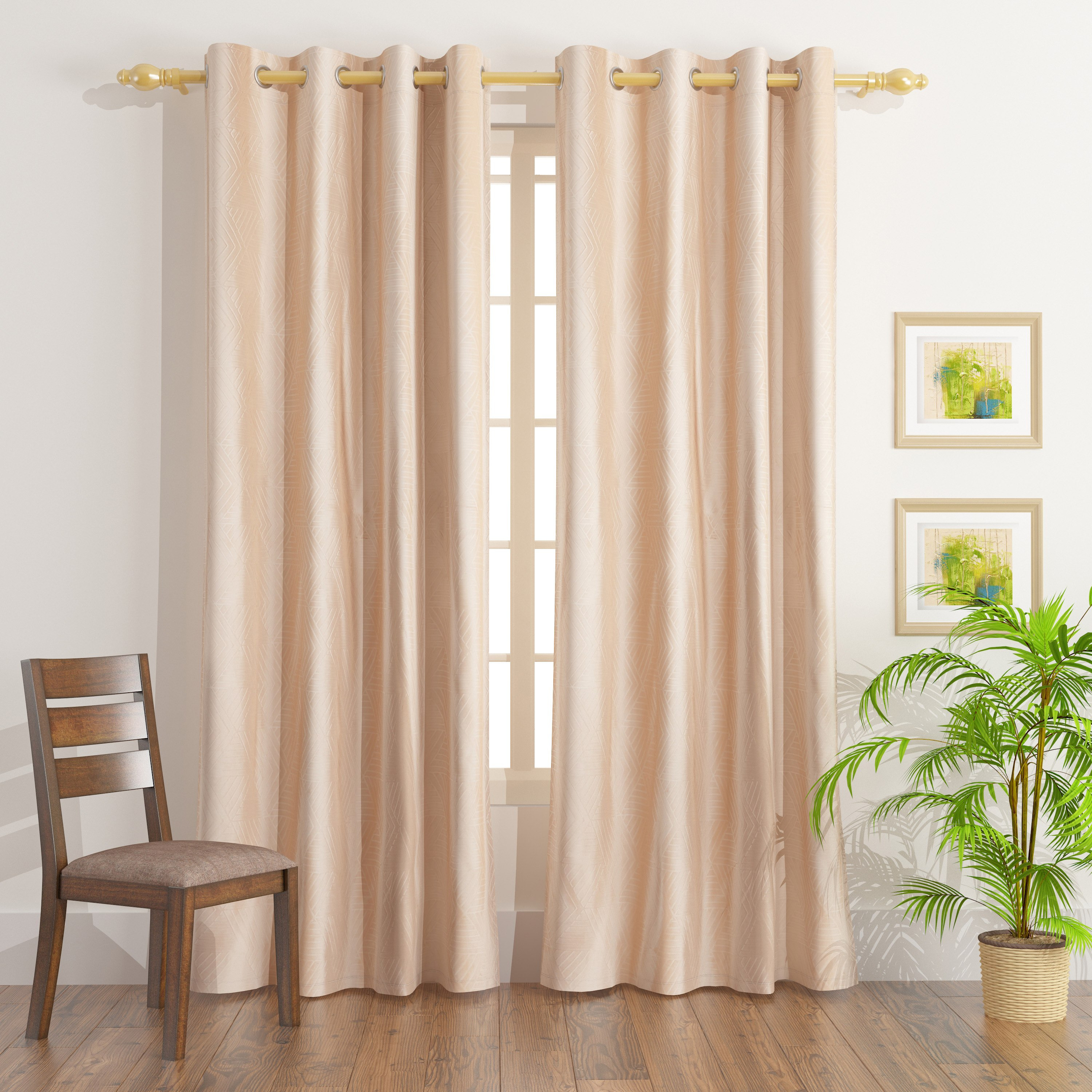 طقم ستائر مخملية منقوشة من قطعتين من زارا - 140x240 سم-hbxhomeware-hbxdecorandfurnishings-image-1