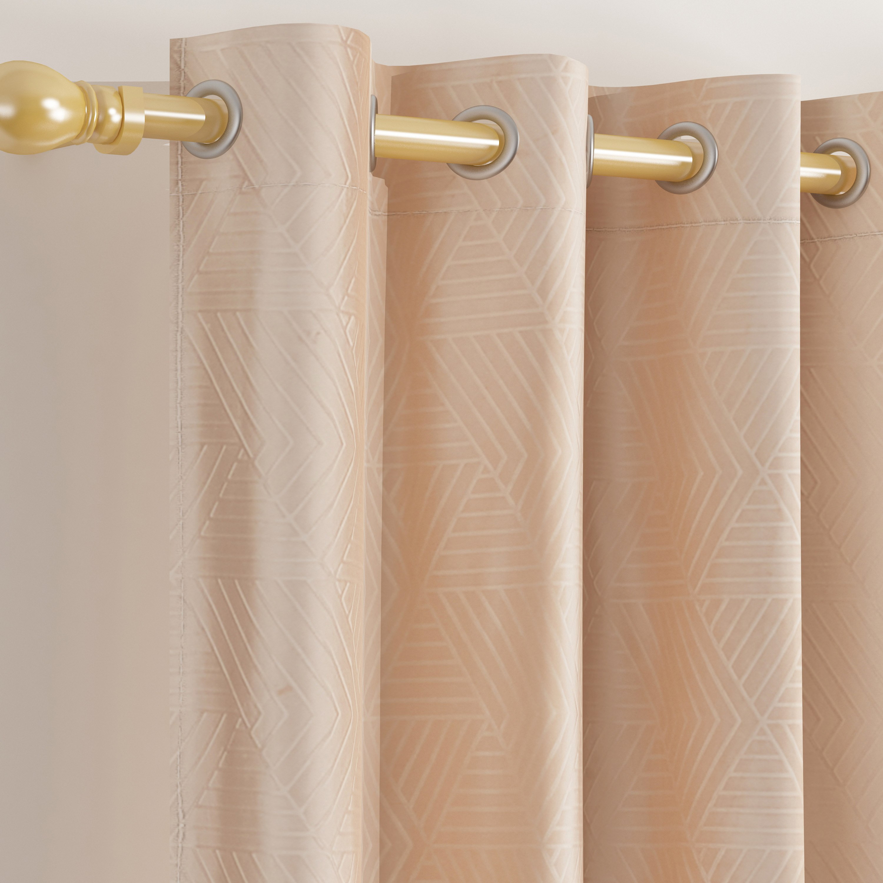 طقم ستائر مخملية منقوشة من قطعتين من زارا - 140x240 سم-hbxhomeware-hbxdecorandfurnishings-image-2