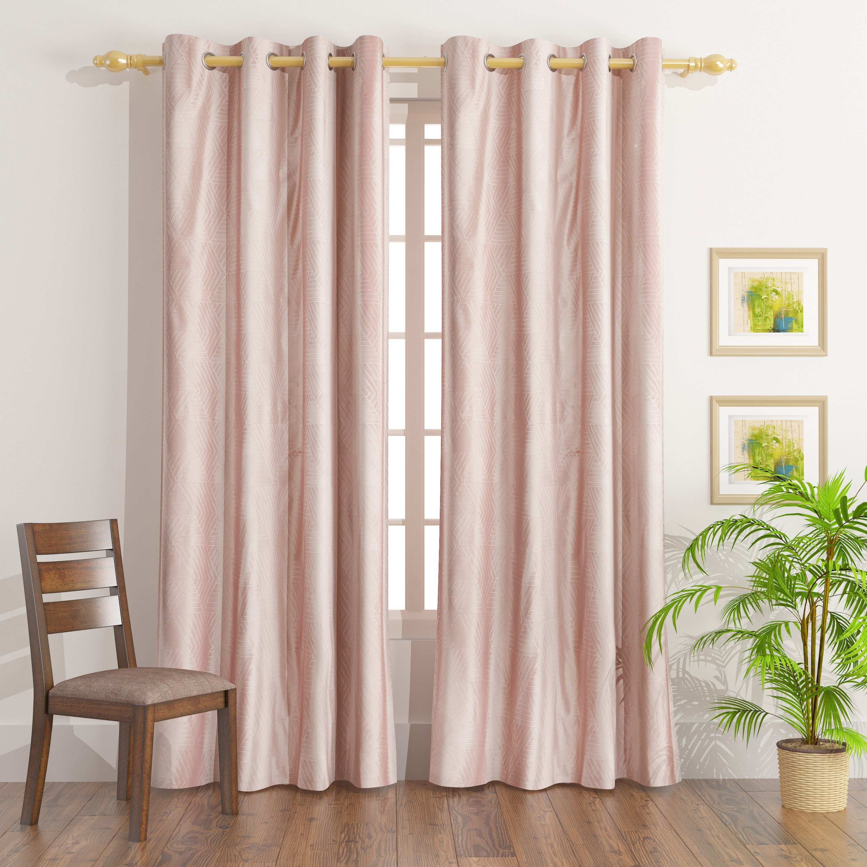 طقم ستائر مخملية منقوشة قطعتين من زارا - 140x240 سم-hbxhomeware-hbxdecorandfurnishings-image-1