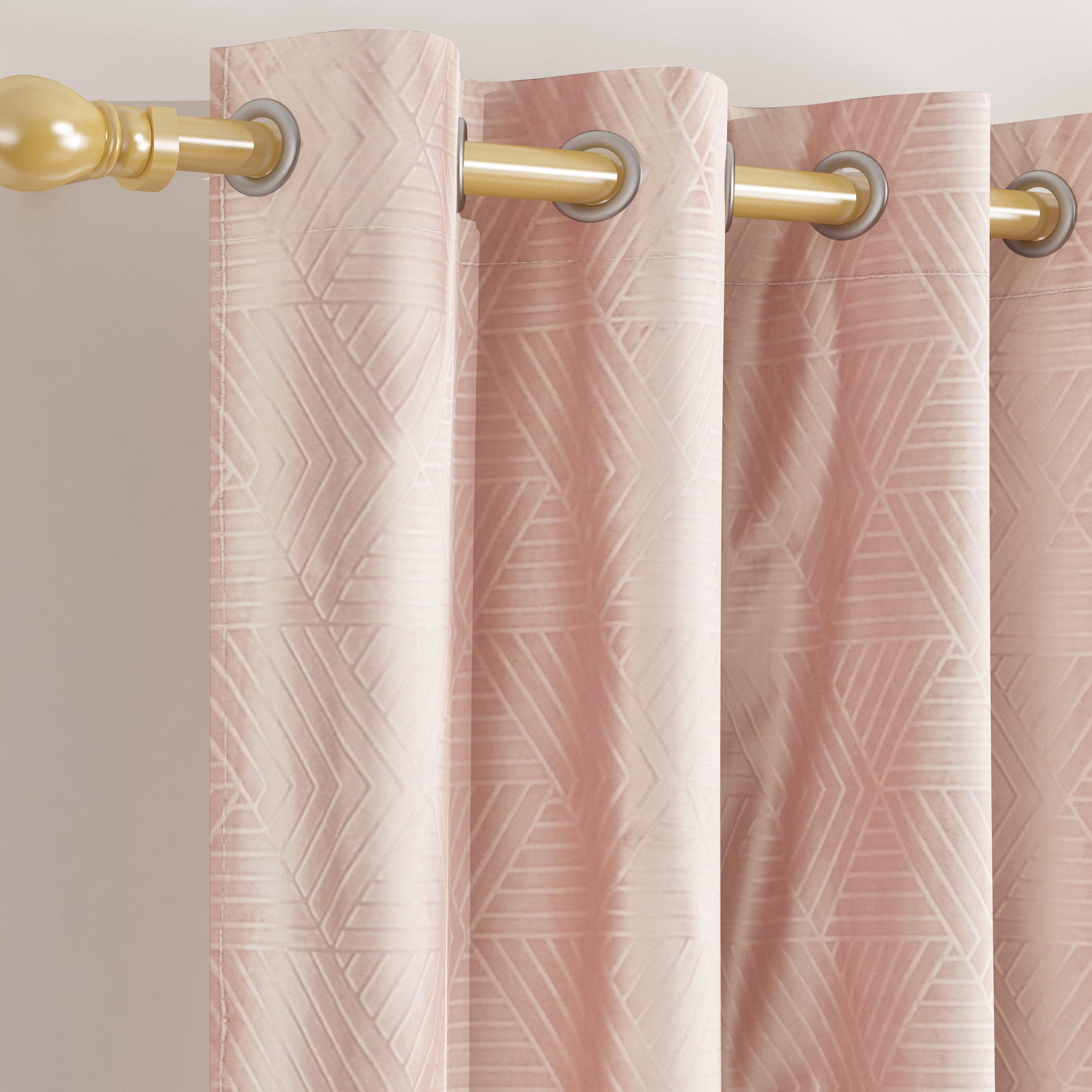 طقم ستائر مخملية منقوشة قطعتين من زارا - 140x240 سم-hbxhomeware-hbxdecorandfurnishings-image-2