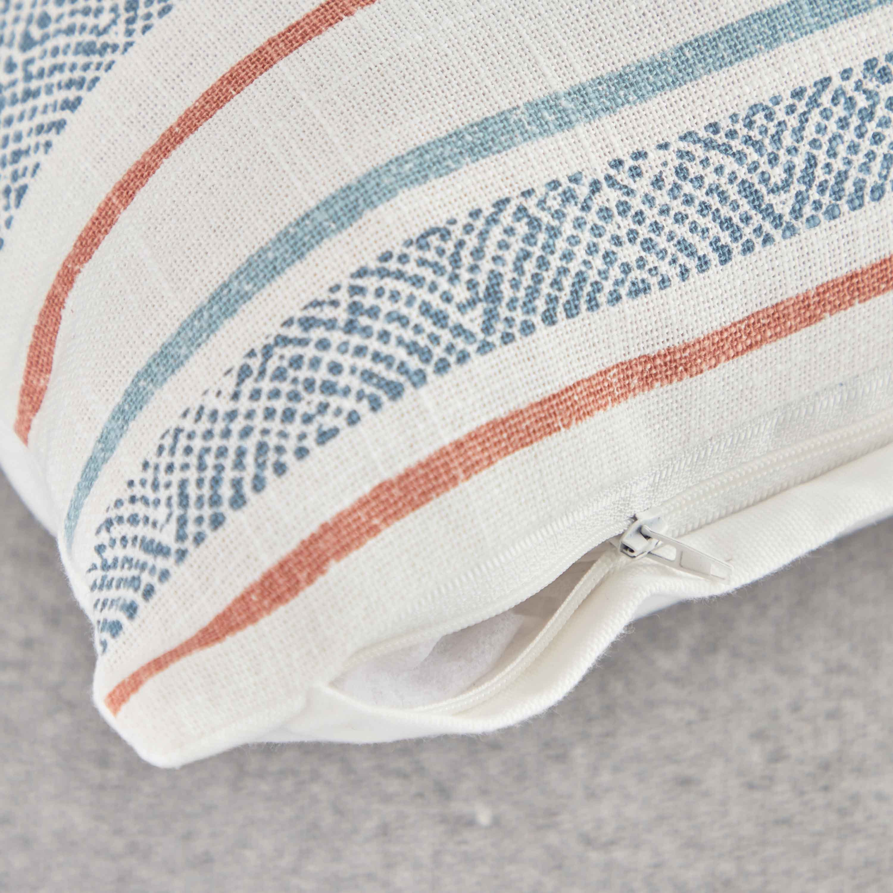 Sea Breeze Striped Filled Cushion with Button - 45x45 cm-hbxlivingroom-furnishings-cushionsandcovers-filledcushions-image-4