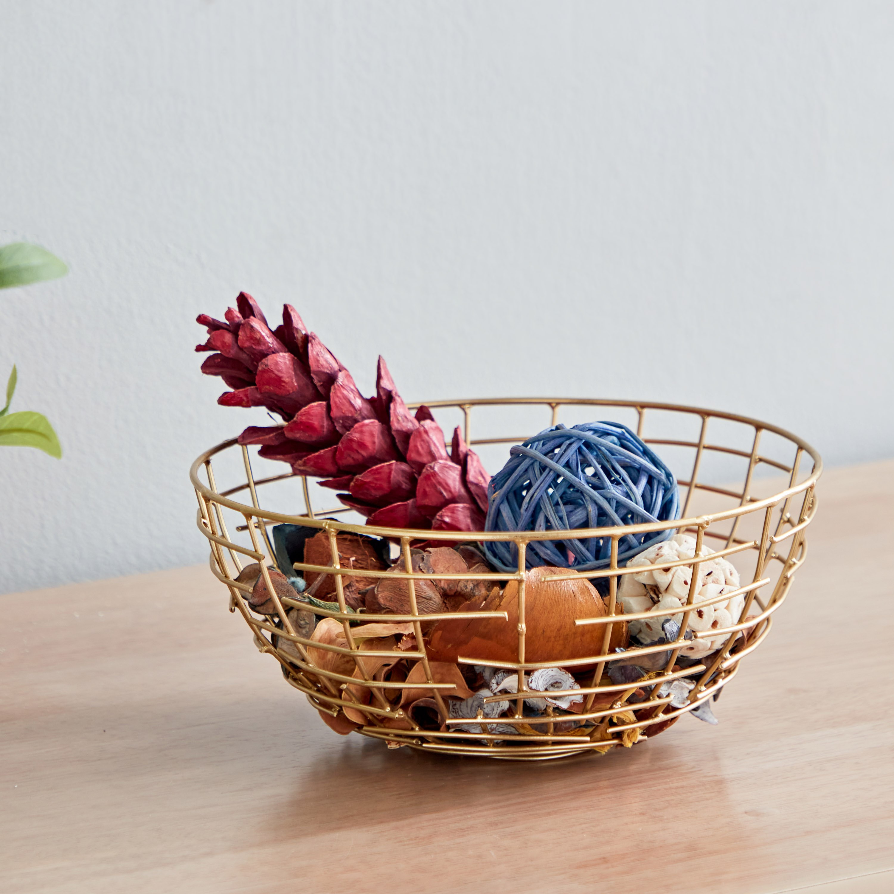 Lamya Metal Wire Decorative Bowl - 20x20x9 cm-hbxdecorandfurnishings-homeaccessories-bowls-image-1