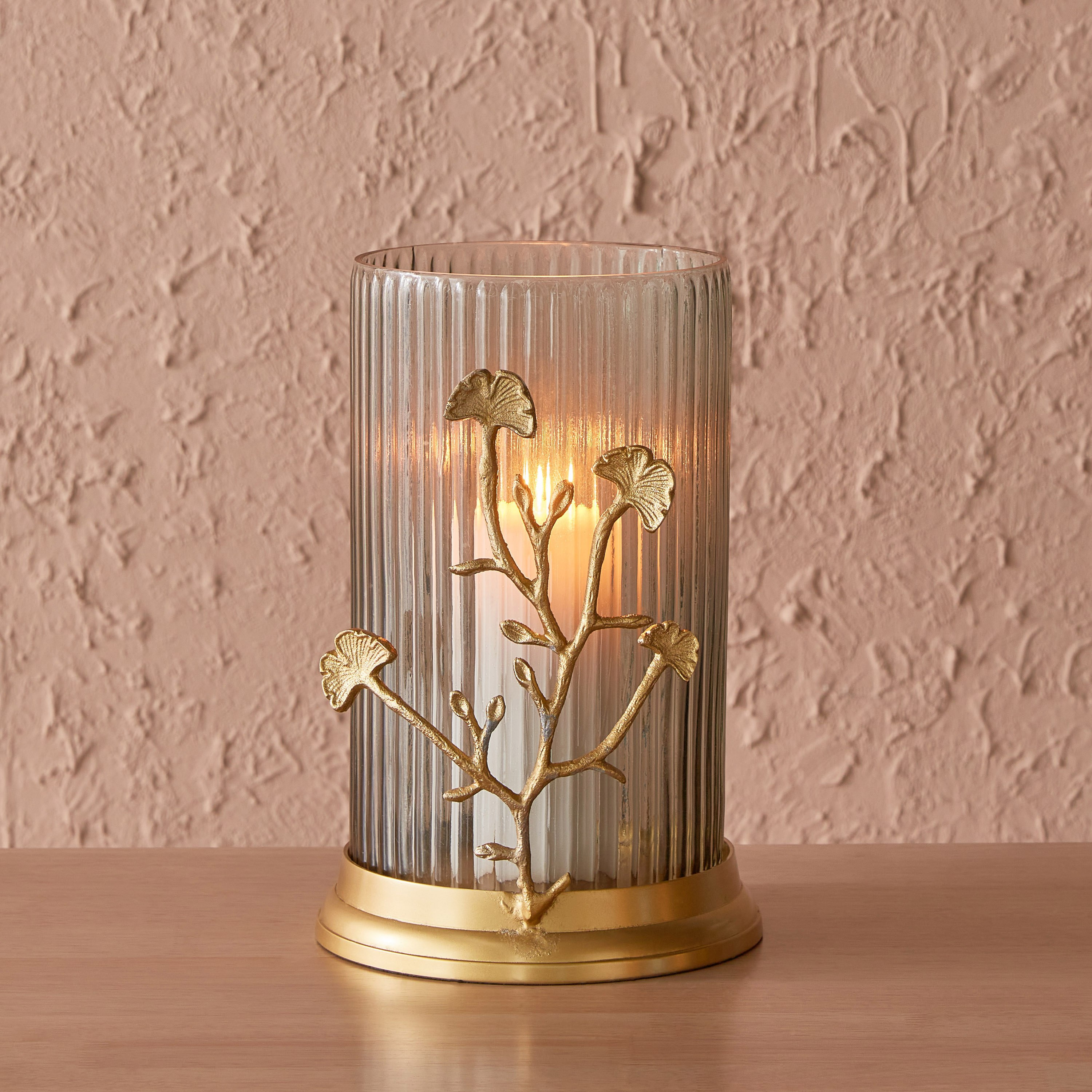 فانوس زجاج بخيوط معدنية من بلوم - 16x16x27 سم-hbxlivingroom-decorandaccessories-candleholders-image-1