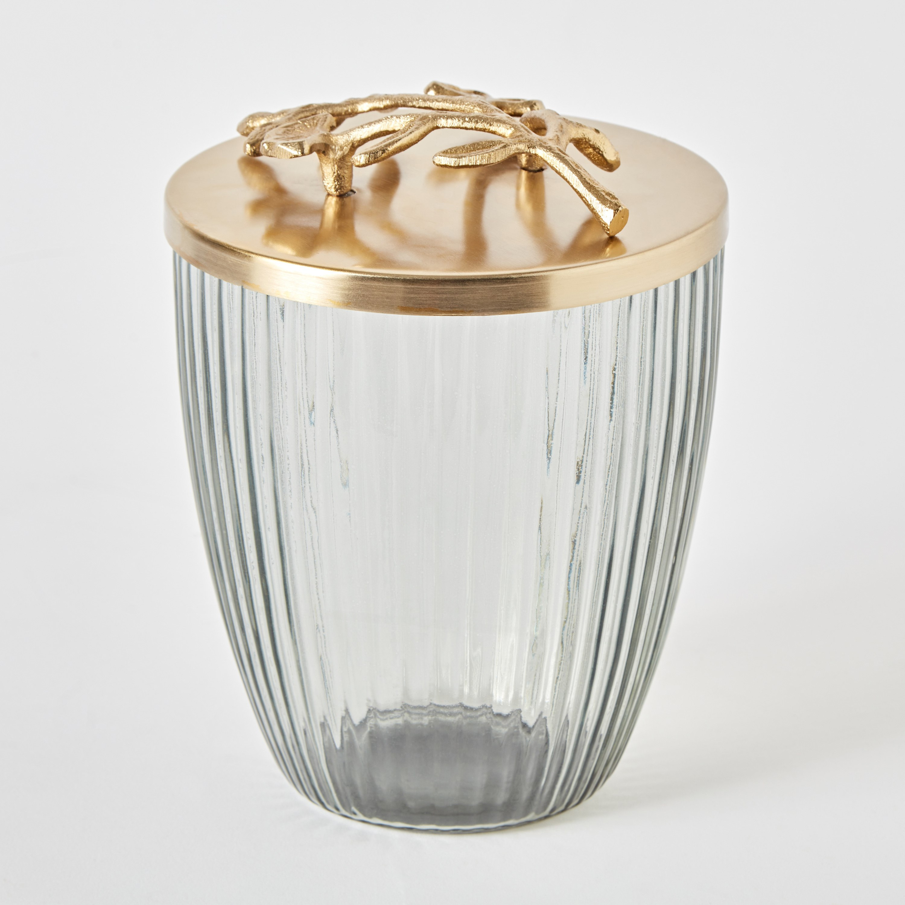 جرّة زجاج بتزيينات ورقة شجر معدنية من بلوم - 16x16x20 سم-hbxhomeware-homedecor-figurinesandornaments-image-5