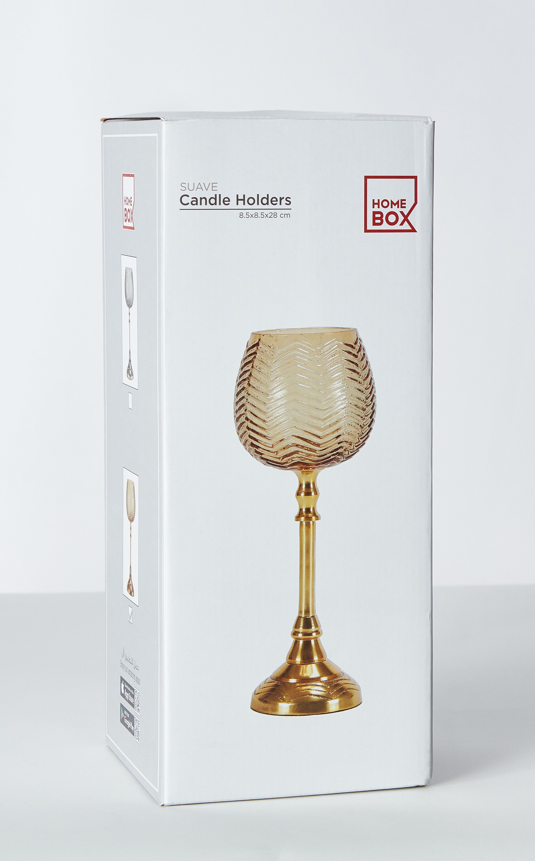 فانوس زجاجي بارز الملمس بقاعدة معدنية من النيكل من سواف - 8.5x8.5x28 سم-hbxlivingroom-decorandaccessories-candleholders-image-6