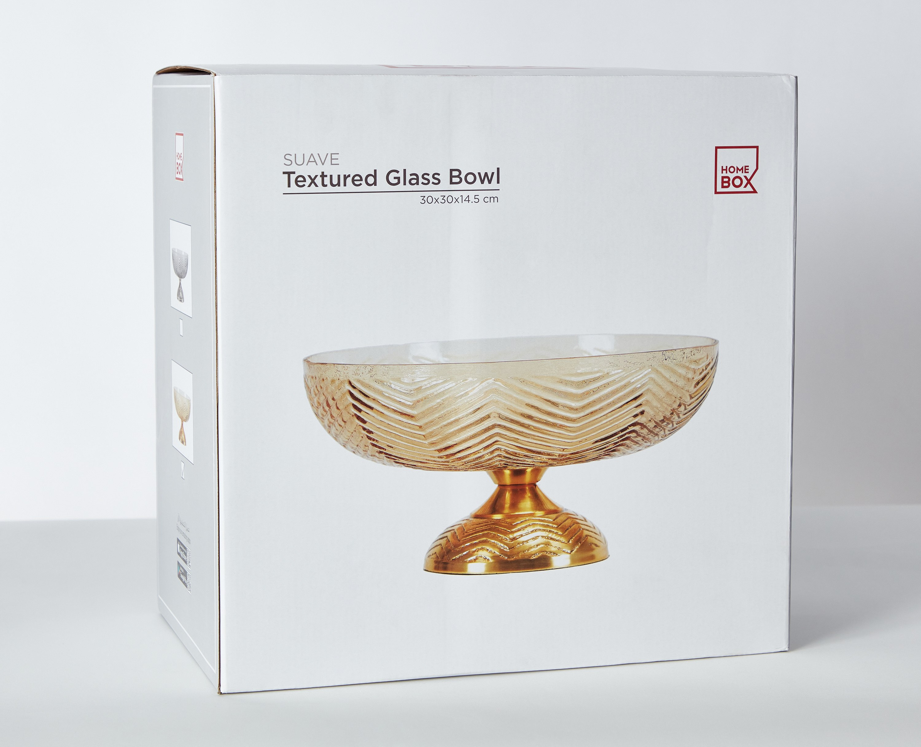 وعاء زجاجي بارز الملمس بقاعدة معدنية من النيكل من سواف - 30x30x14.5 سم-hbxdecorandfurnishings-homeaccessories-bowls-image-6