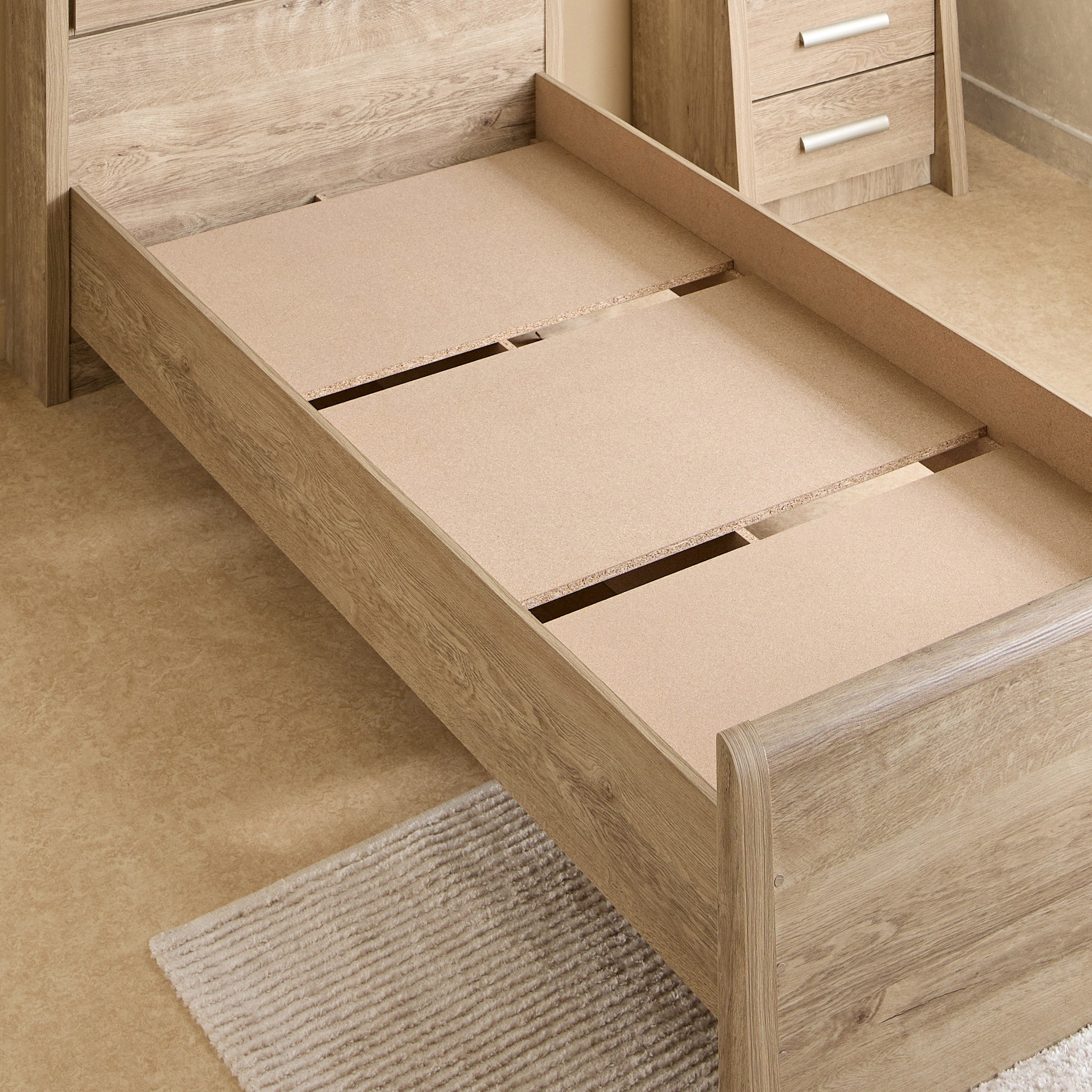 Curvy Plus Single Bed with Headboard Storage - 90x200 cm-hbxfurniture-bedsandbedsets-beds-single-image-6