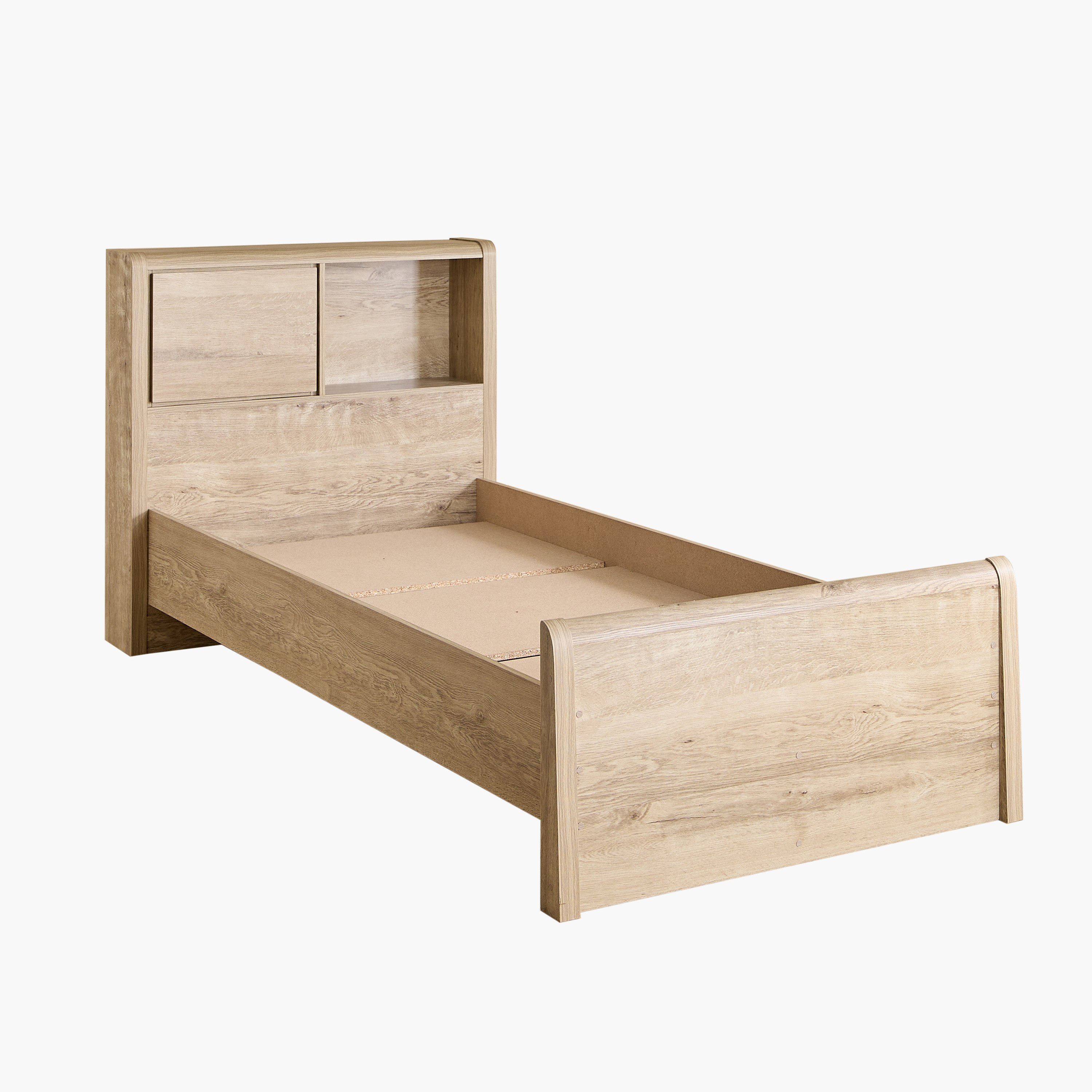 Curvy Plus Single Bed with Headboard Storage - 90x200 cm-hbxfurniture-bedsandbedsets-beds-single-image-8