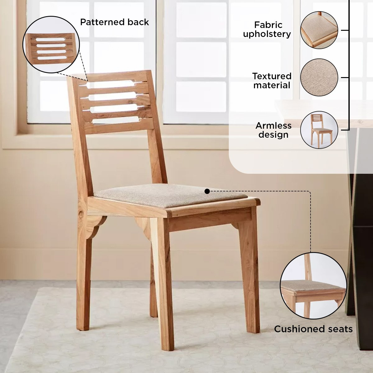 طقم سفرة 6 مقاعد من الخشب الصلب - أرنو لايف إيدج من فيندرا-hbxfurniture-diningtablesandsets-diningsets-sixseater-image-6