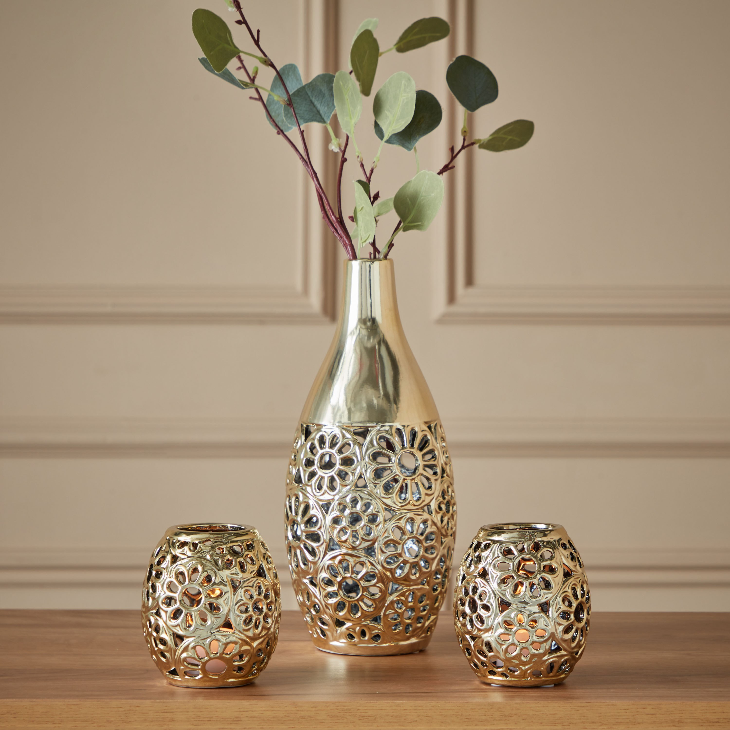 مجموعة هدايا مزهرية وحامل شموع سيراميك 3 قطع من ديون-hbxbedroom-decorandaccessories-vases-image-1