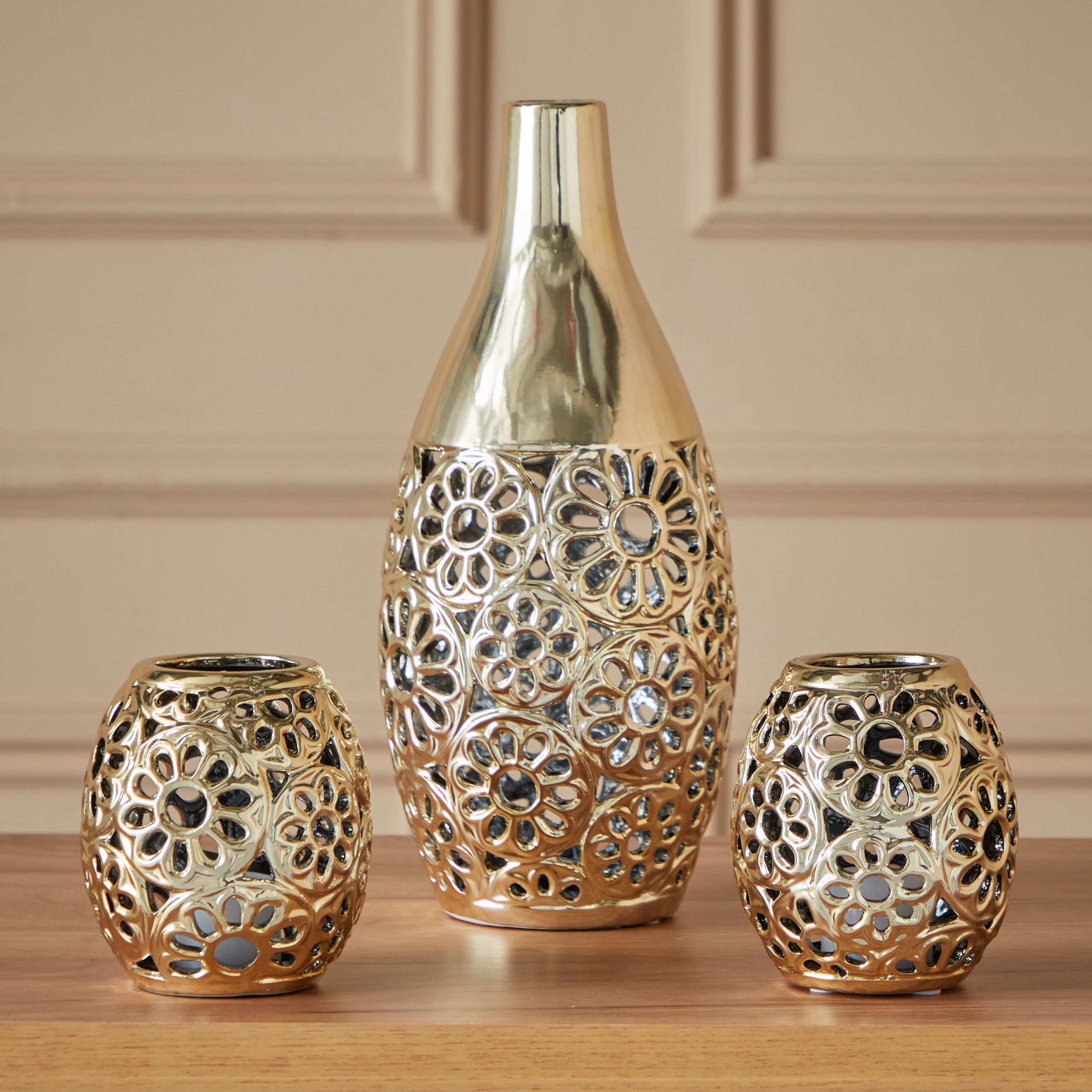 مجموعة هدايا مزهرية وحامل شموع سيراميك 3 قطع من ديون-hbxbedroom-decorandaccessories-vases-image-3