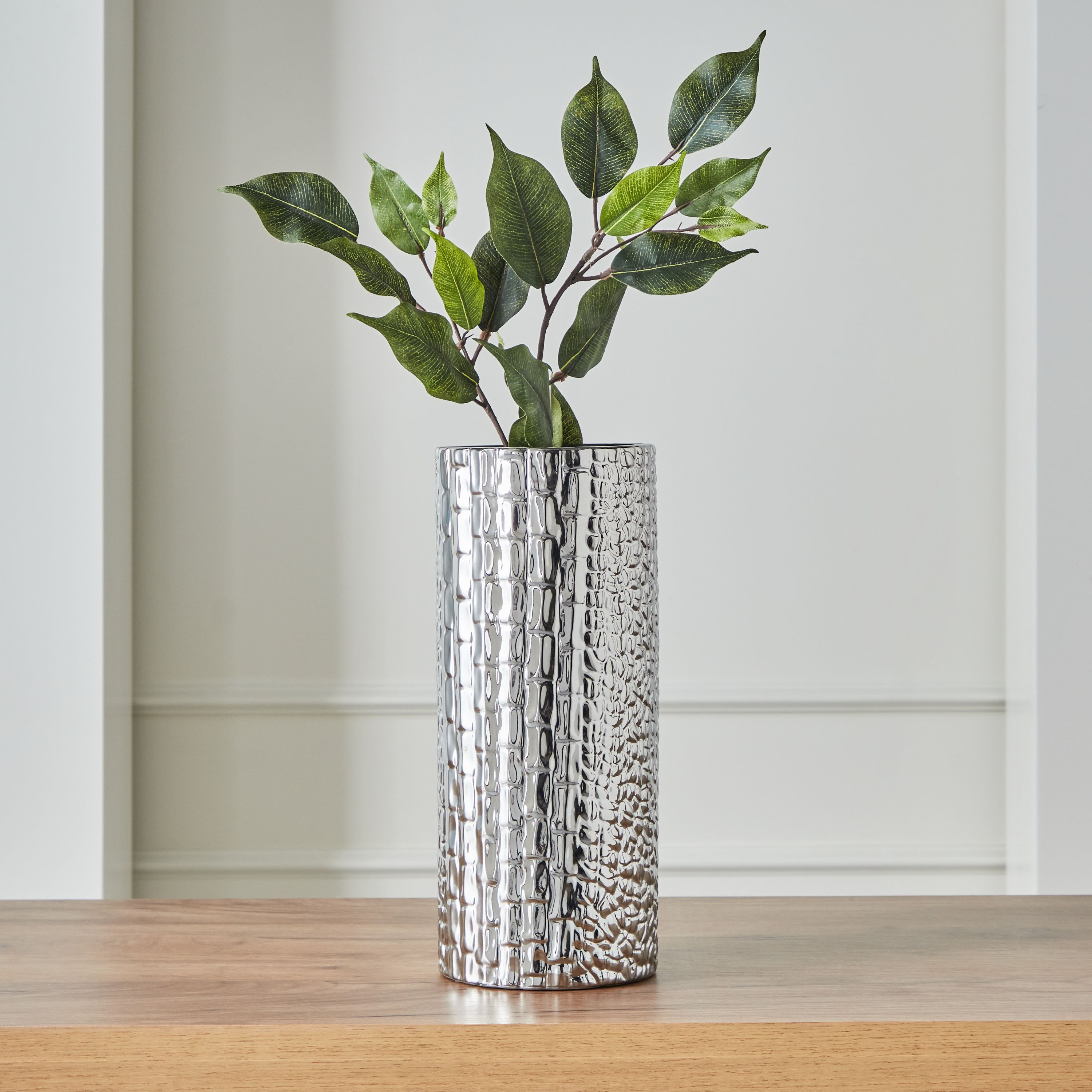 مزهرية سيراميك بارزة الملمس من ديون - 12.5x12.5x29.8 سم-hbxbedroom-decorandaccessories-vases-image-1