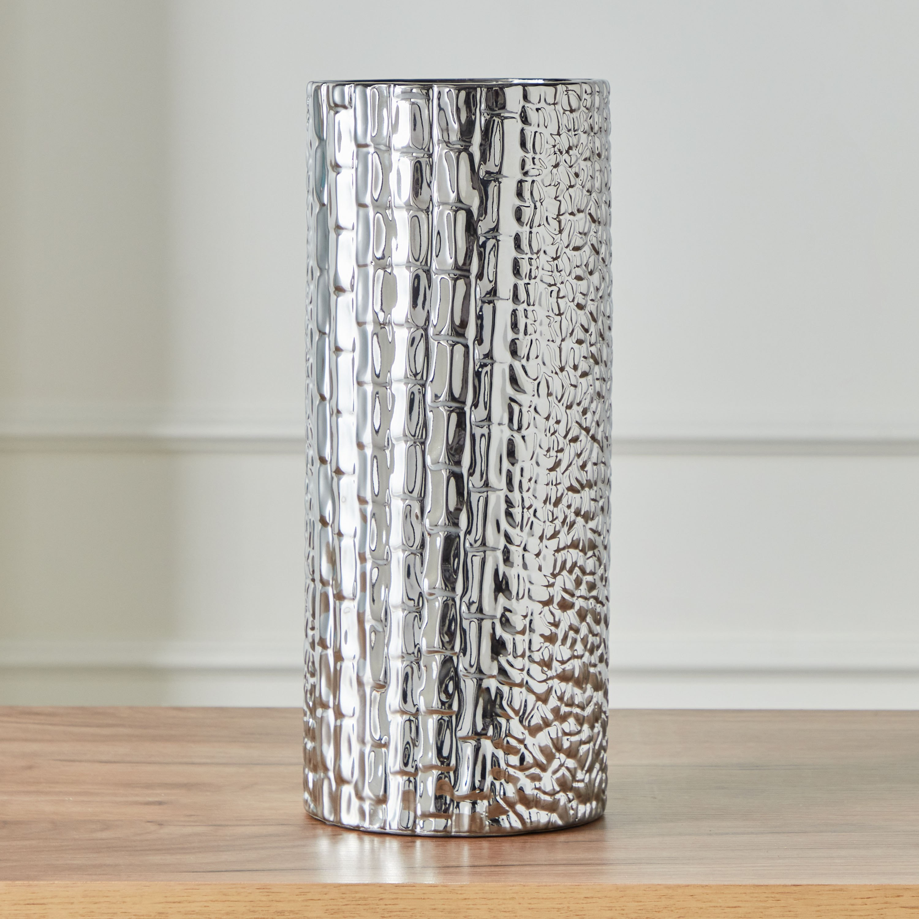مزهرية سيراميك بارزة الملمس من ديون - 12.5x12.5x29.8 سم-hbxbedroom-decorandaccessories-vases-image-2