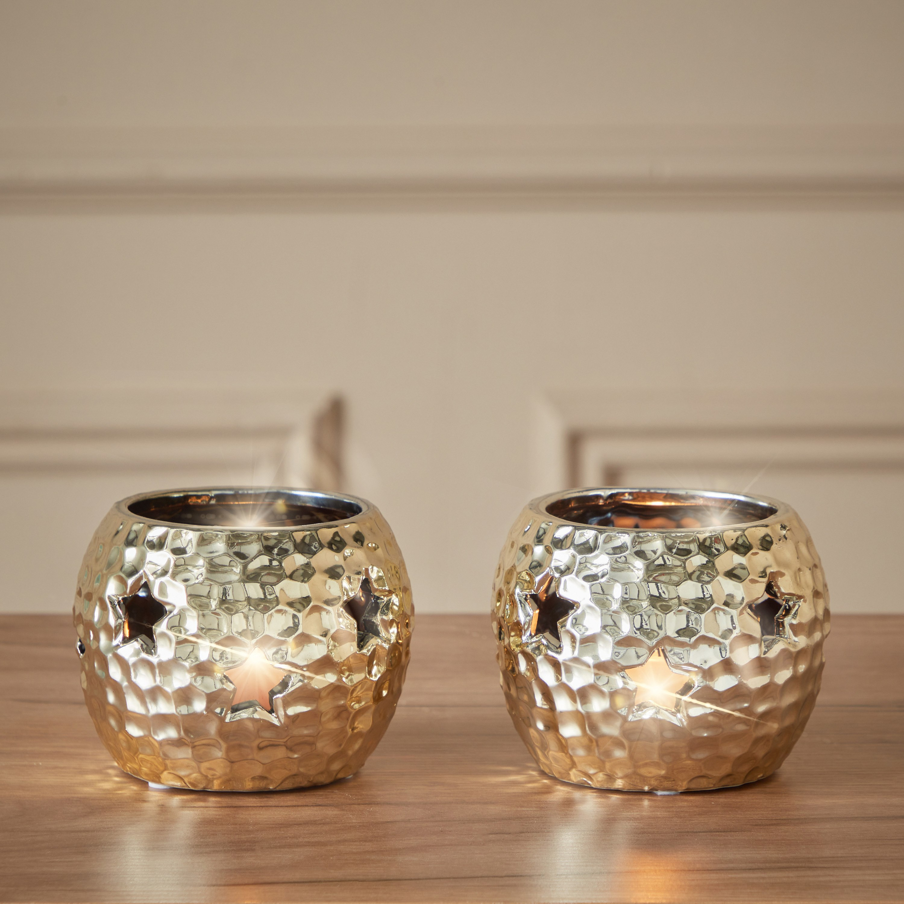 طقم حامل شموع سيراميك قطعتين من ديون - 11x11x8.5 سم-hbxlivingroom-decorandaccessories-candleholders-image-1