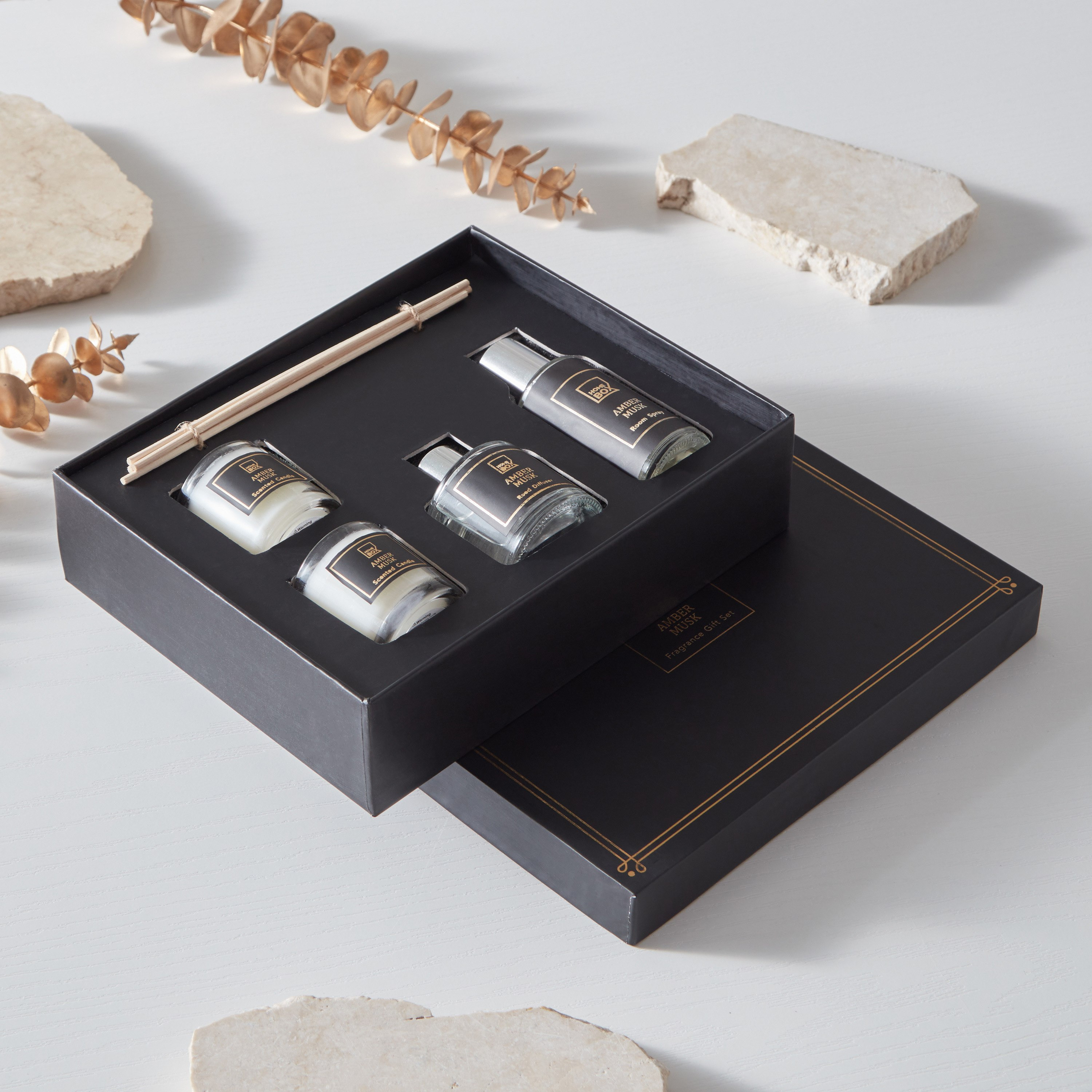 Midnight Essence Amber Musk Fragrance Gift Set-hbxdecorandfurnishings-homefragrance-diffusers-image-1