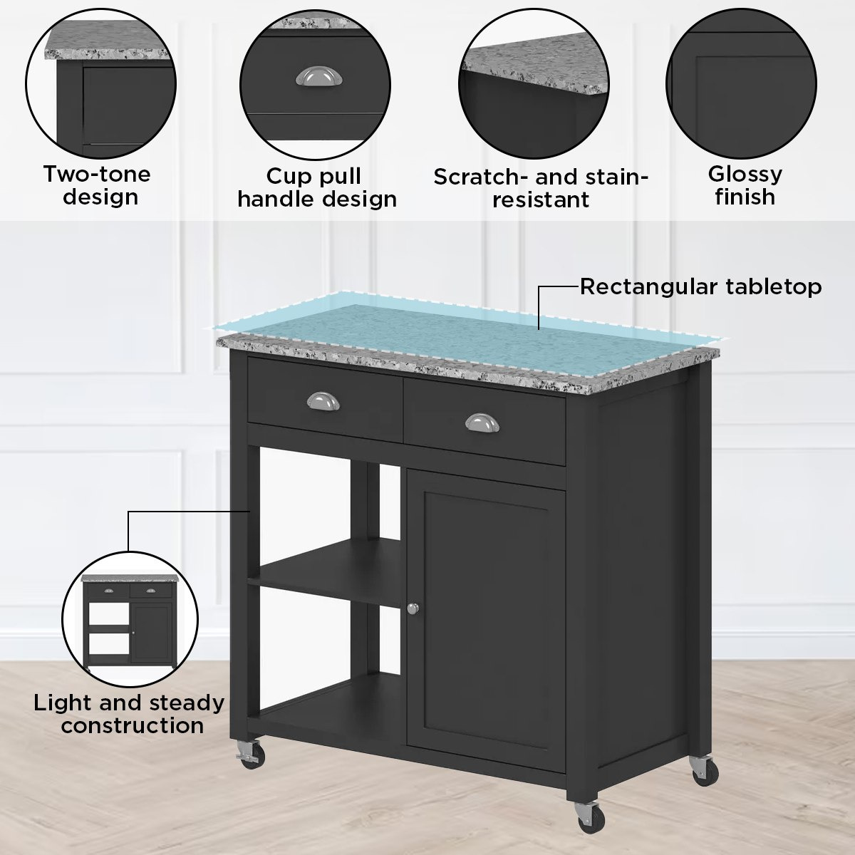 Kodiak Granite Top Kitchen Trolley-hbxlivingroom-tablesandstands-servingtrolleys-image-4