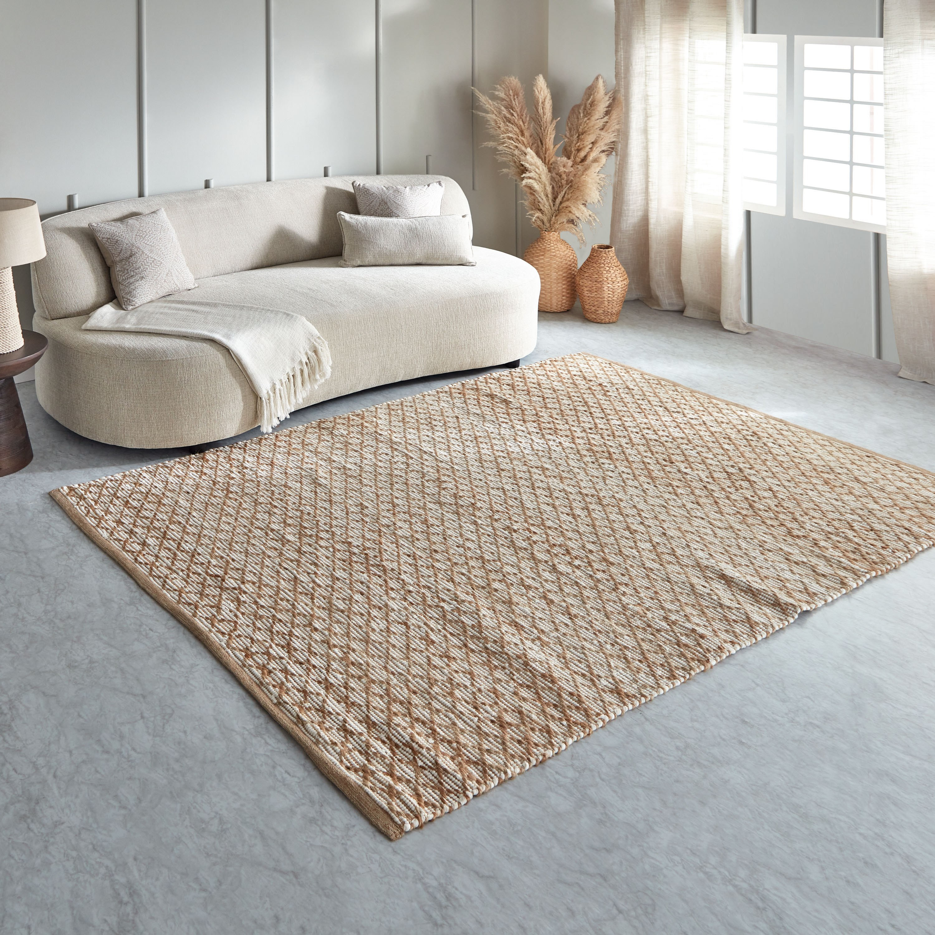 سجادة تشيندي جوت مصنوعة يدويًا من دياموند - 160x230 سم-hbxdecorandfurnishings-floorcoverings-rugs-image-1