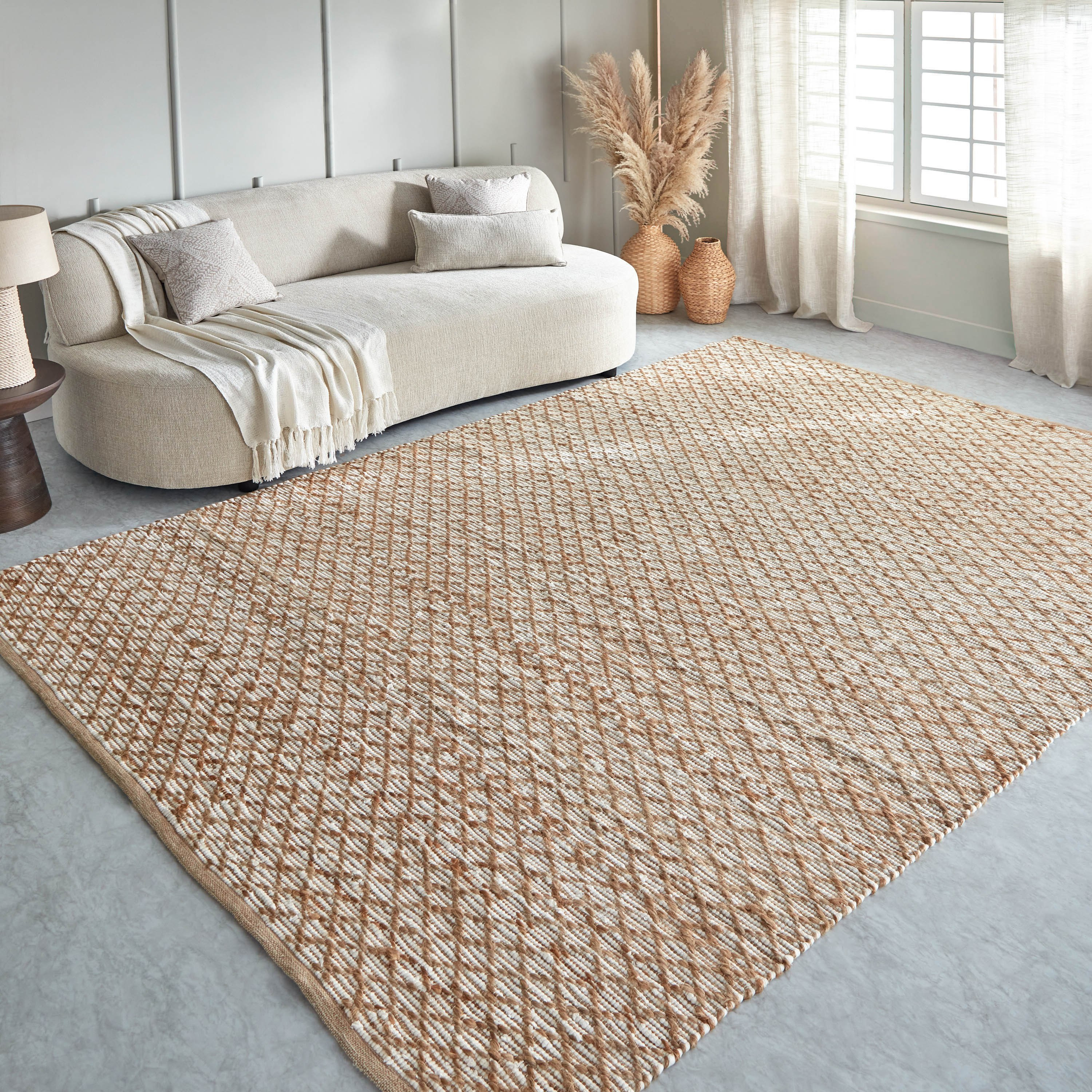 سجادة شيندي جوت مصنوعة يدويًا من دياموند - 200x300 سم-hbxdecorandfurnishings-floorcoverings-rugs-image-1