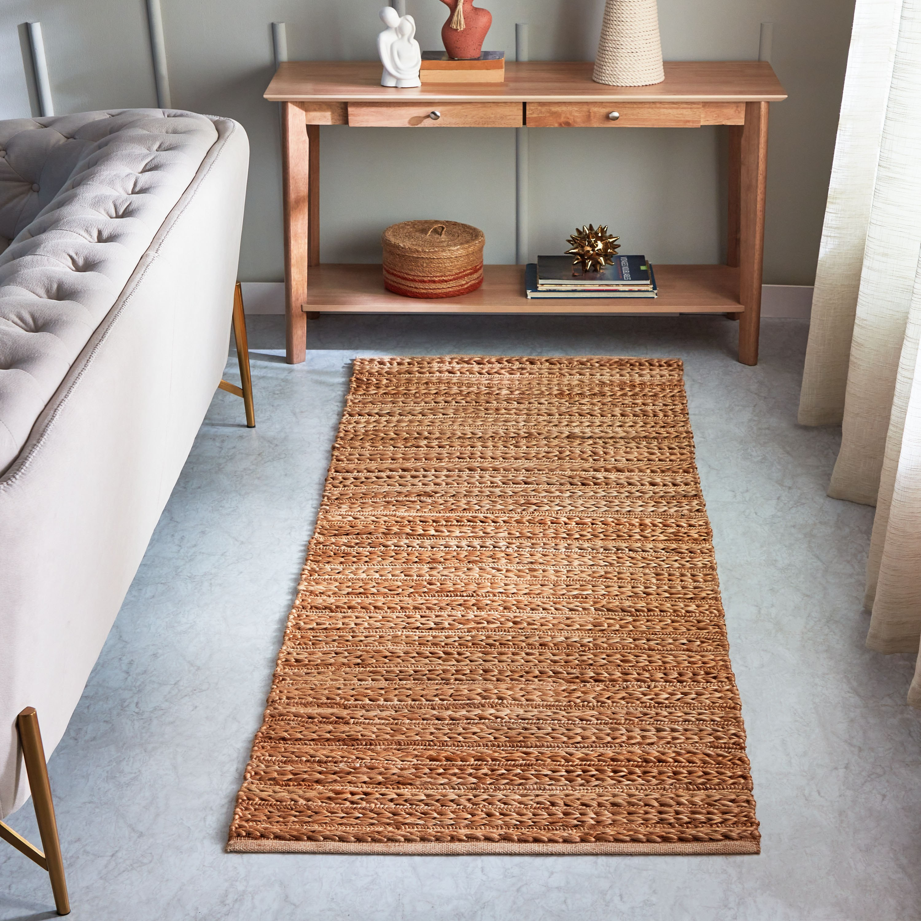 سجادة جوت مصنوعة يدويًا من فيشي - 80x230 سم-hbxdecorandfurnishings-floorcoverings-rugs-image-1