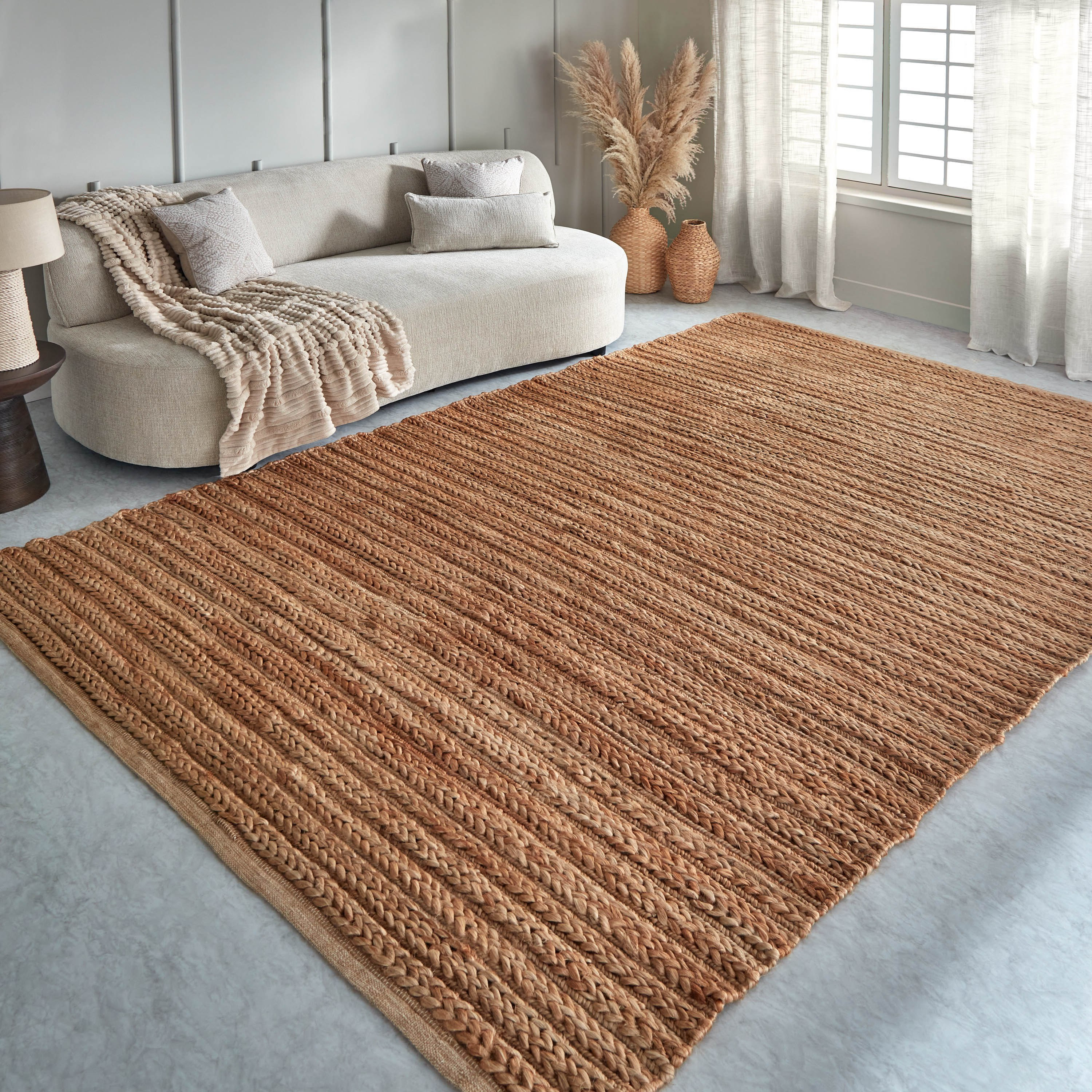 سجادة جوت مصنوعة يدويًا من فيشي - 200x300 سم-hbxdecorandfurnishings-floorcoverings-rugs-image-1