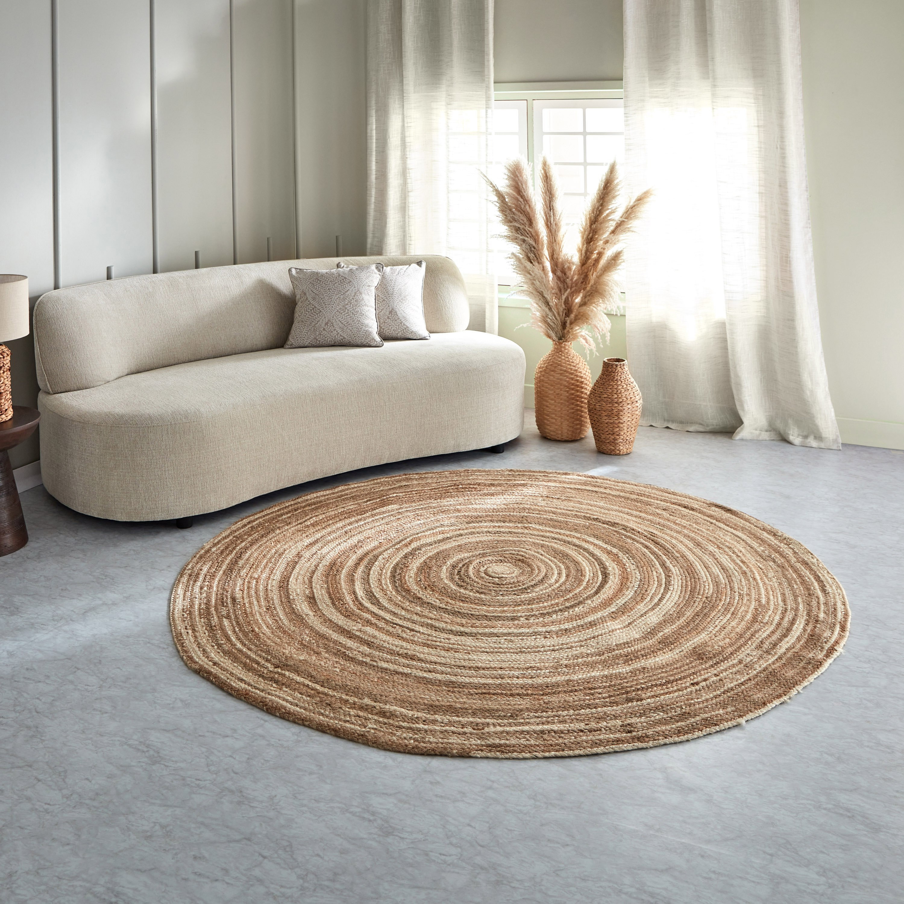 سجادة جوت مضفرة يدويًا من ناتورا - 200 سم-hbxdecorandfurnishings-floorcoverings-rugs-image-1