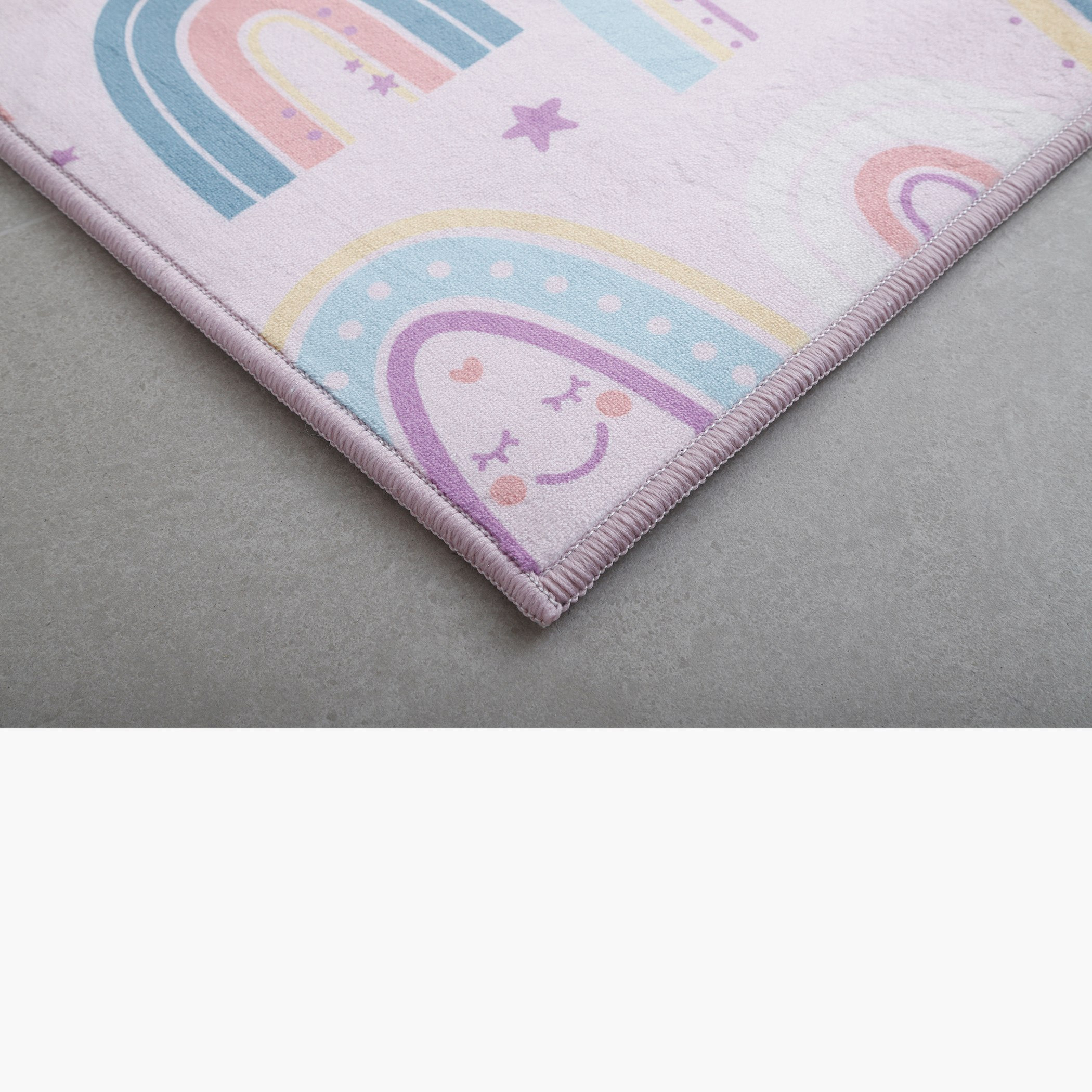 Hermione Ben Rainbow Printed Flannel Rug - 110x160 cm-hbxhomeware-hbxkidsandyouth-image-2