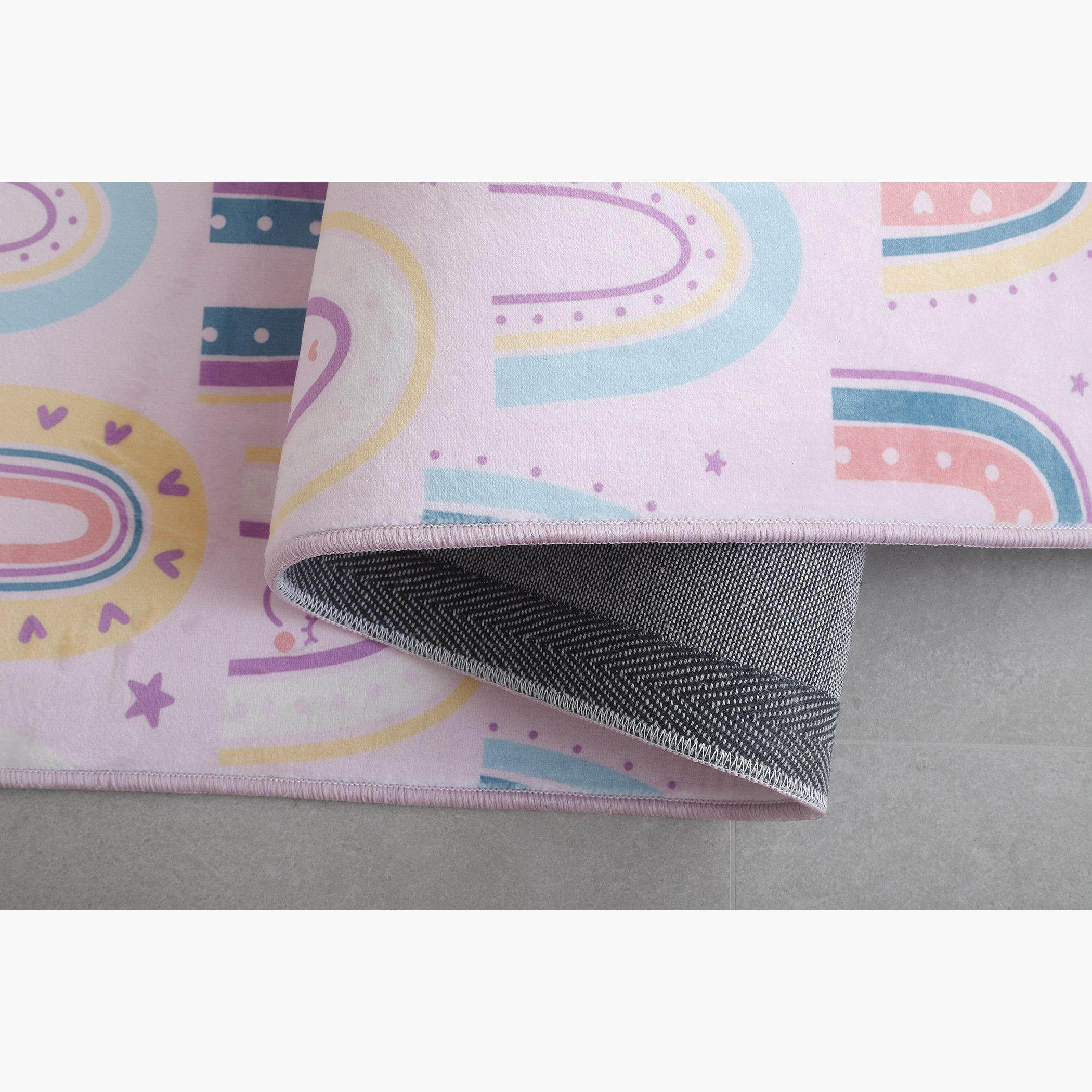 Hermione Ben Rainbow Printed Flannel Rug - 110x160 cm-hbxhomeware-hbxkidsandyouth-image-3