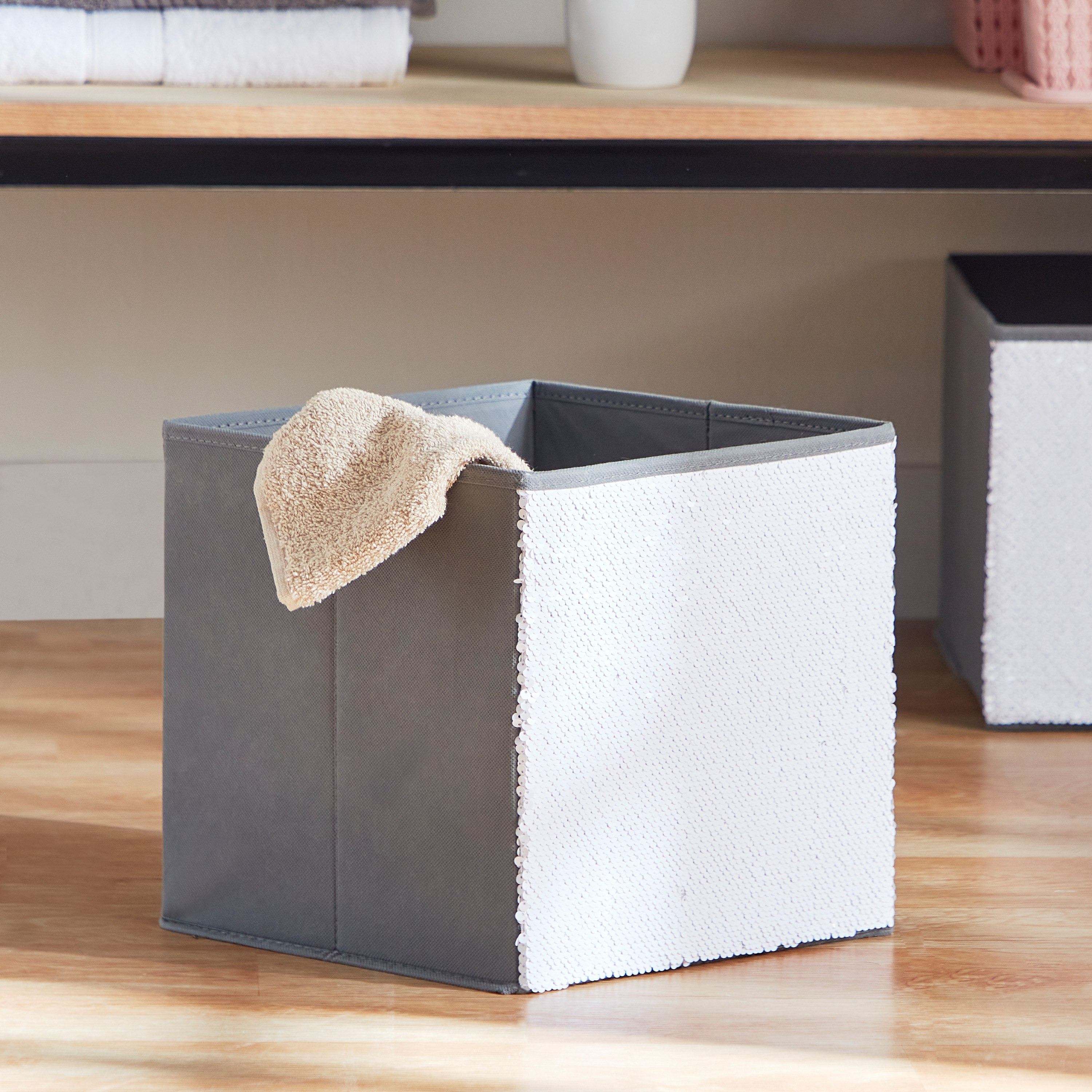 صندوق تخزين غير منسوج من جليتز - 26.6×26.6×26.6 سم-hbxbedroom-bedroomaccessories-bedroomstorage-image-1