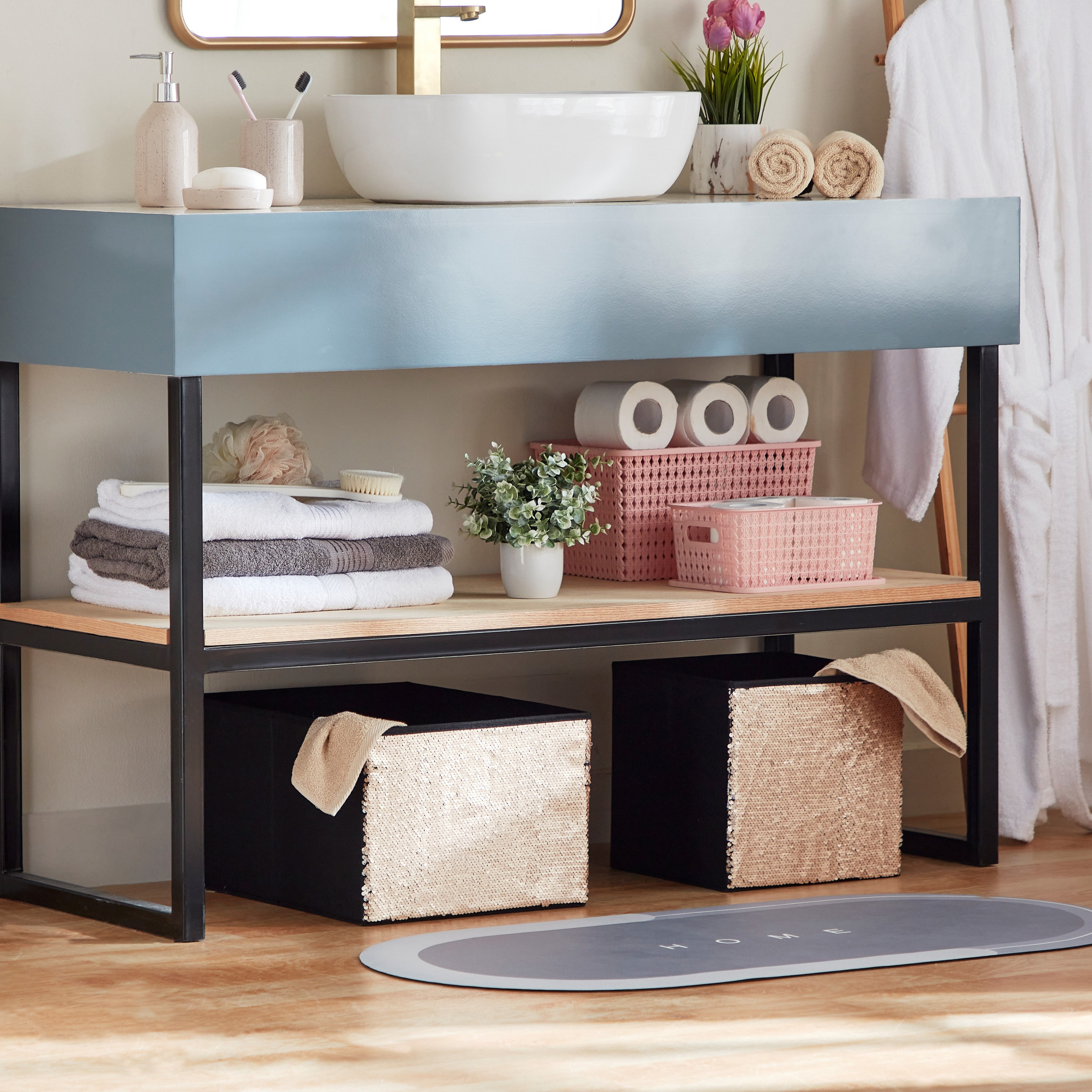 صندوق تخزين غير منسوج من جليتز - 26.6×26.6×26.6 سم-hbxbedroom-bedroomaccessories-bedroomstorage-image-5