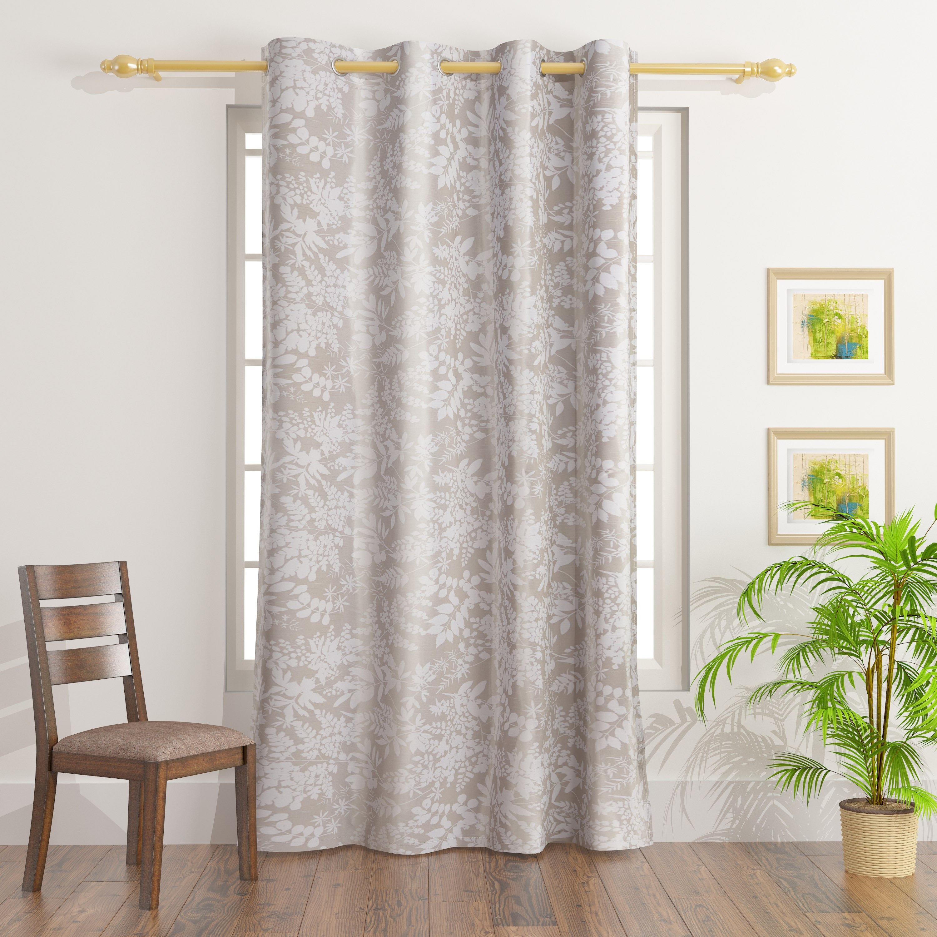 Buy Ruselle Fern Printed Single Curtain - 140x240 cm Online in UAE 