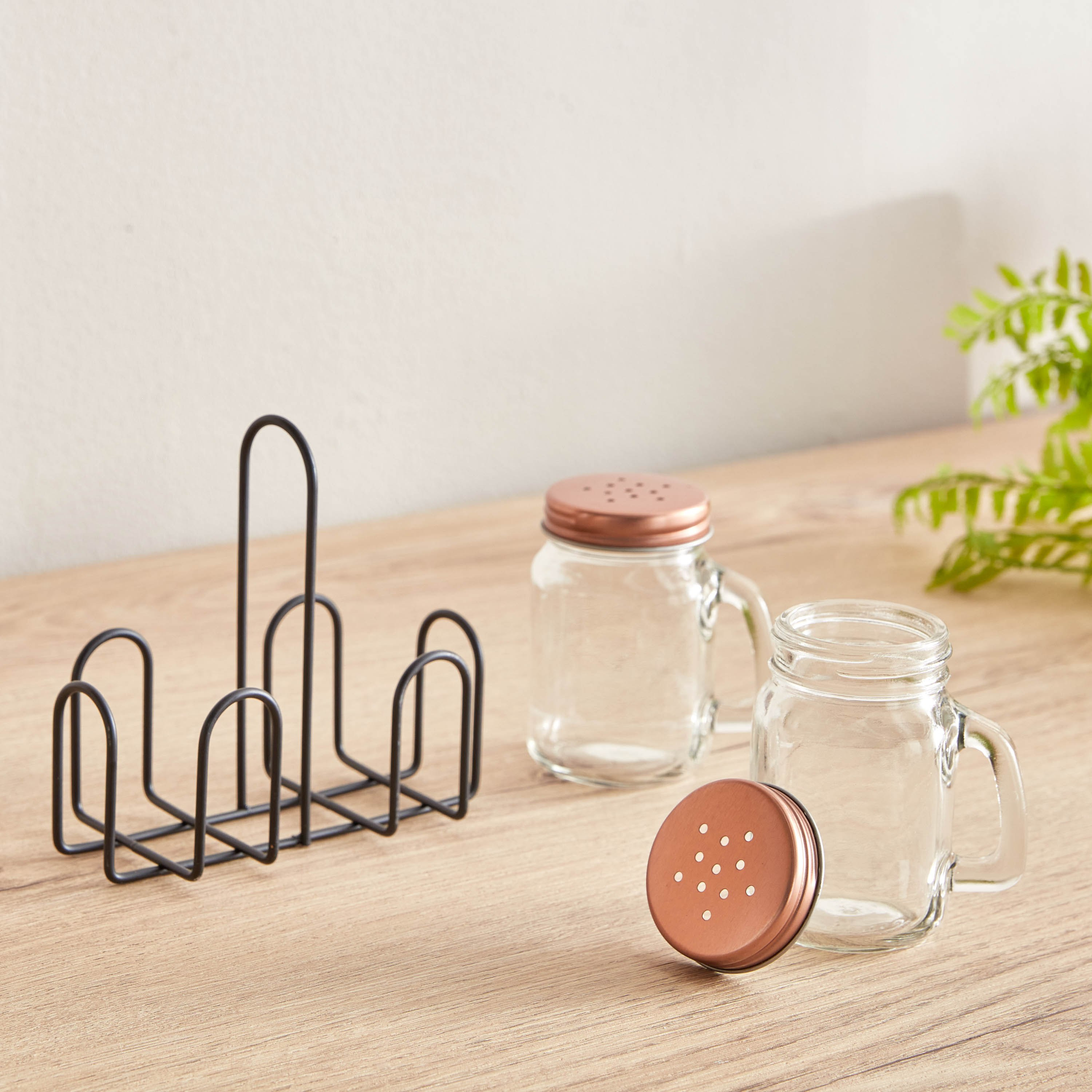Essential Mason Jar Condiment Set with Stand - Set of 3-hbxhomeware-hbxkitchen-image-2