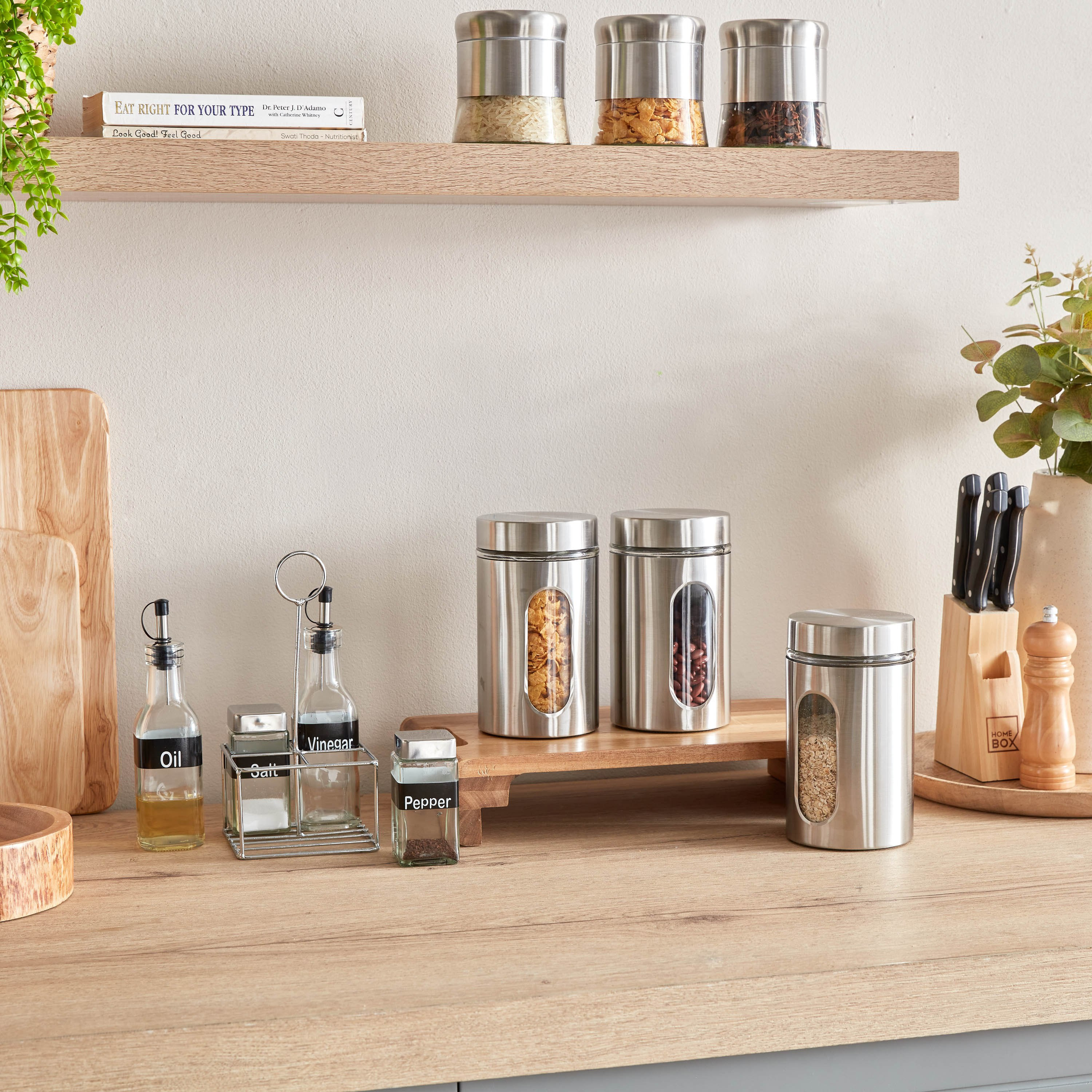 Essential 3-Piece Glass and Stainless Steel Jar Set - 900 ml-hbxhomeware-hbxkitchen-image-5