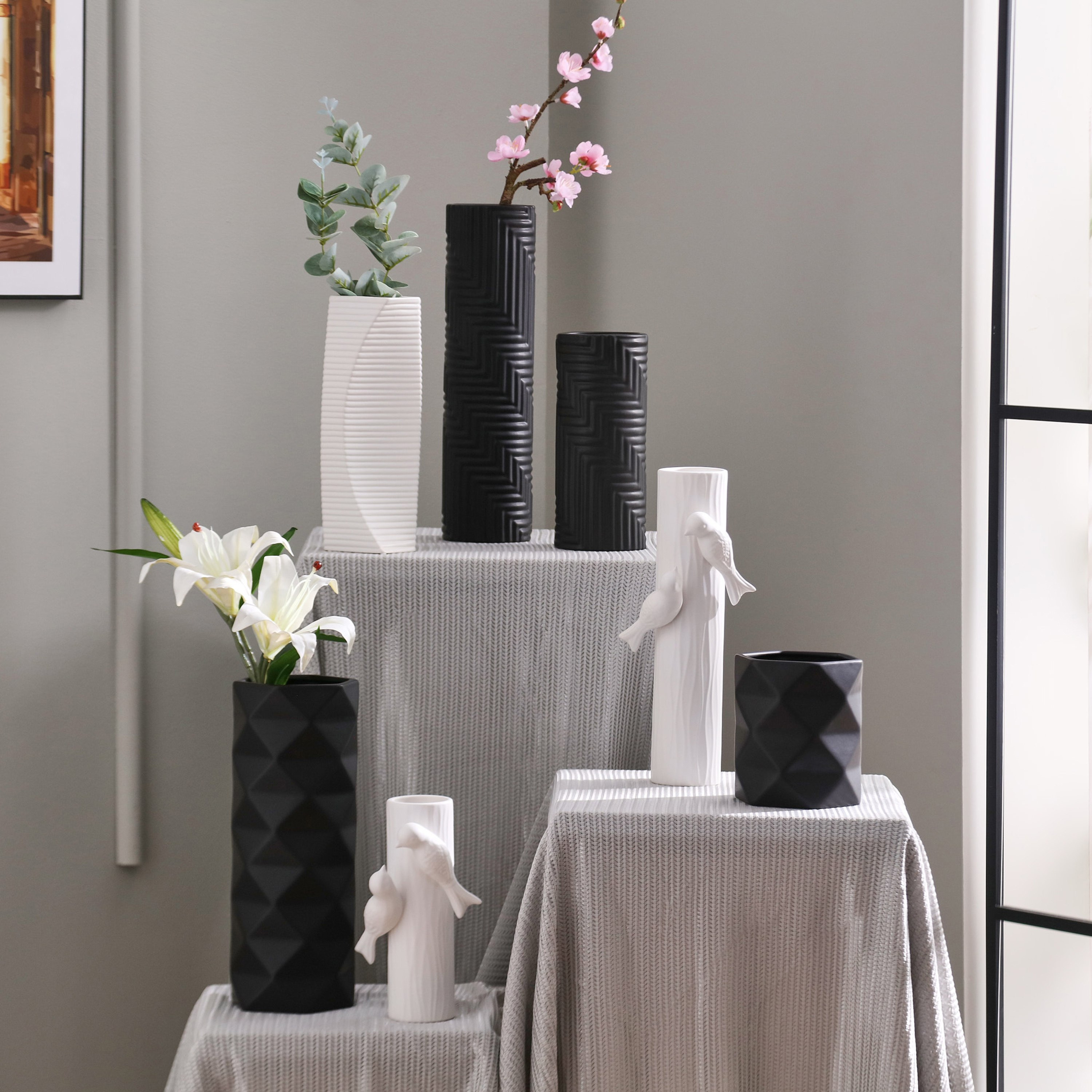 مزهرية سيراميك من كوبي - 12x12x31 سم-hbxbedroom-decorandaccessories-vases-image-5