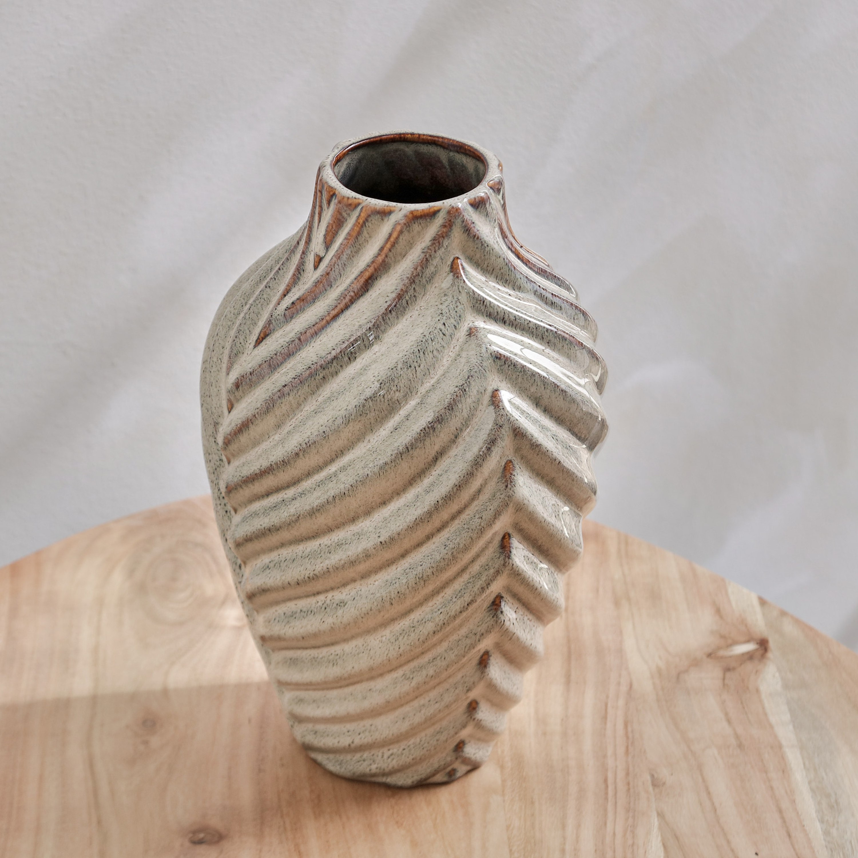 Koby Voila Ceramic Natural Vase - 16x16x25.5 cm-hbxbedroom-decorandaccessories-vases-image-2