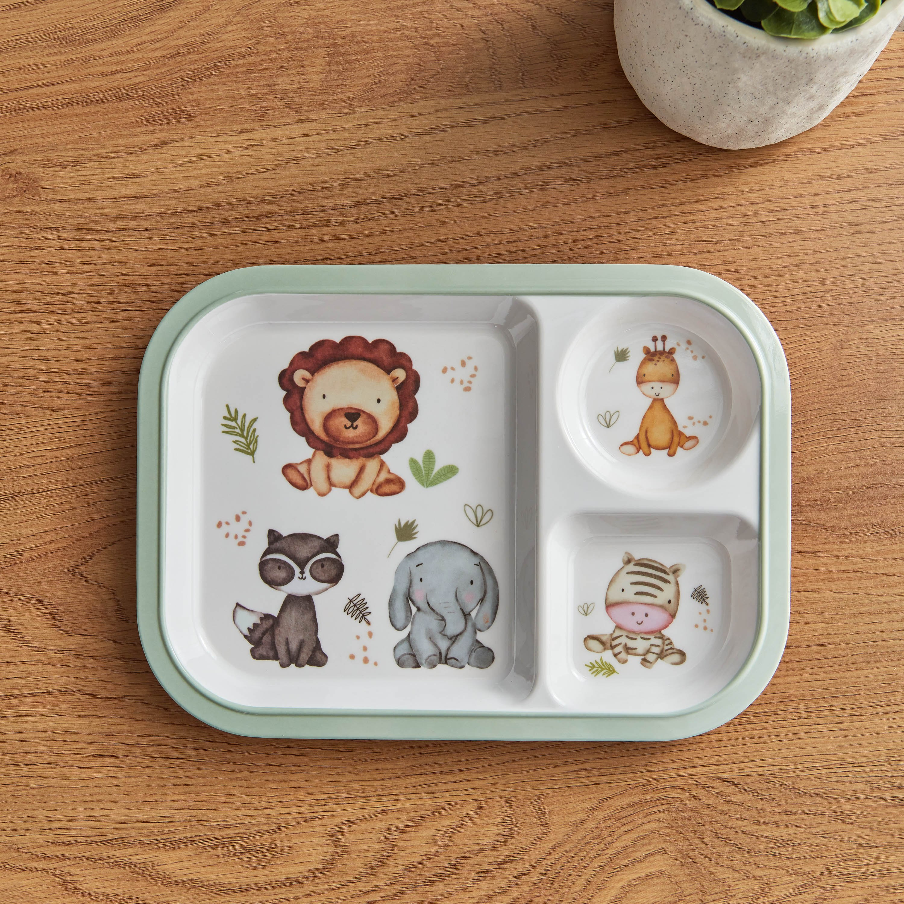 صحن مقسّم ميلامين بطبعات سفاري من رون ترينيتي - 28x21 سم-hbxhomeware-hbxkidsandyouth-image-2
