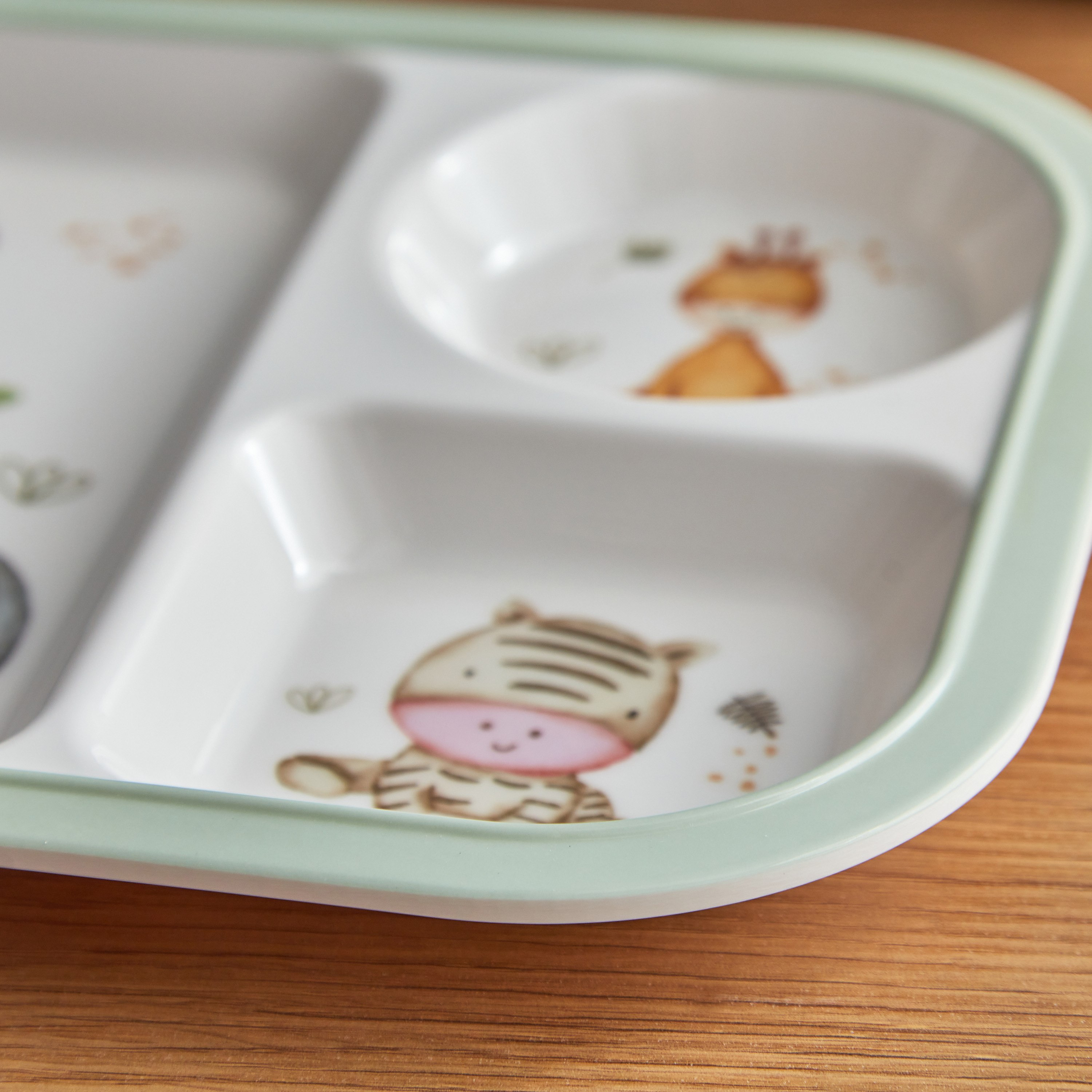 صحن مقسّم ميلامين بطبعات سفاري من رون ترينيتي - 28x21 سم-hbxhomeware-hbxkidsandyouth-image-3