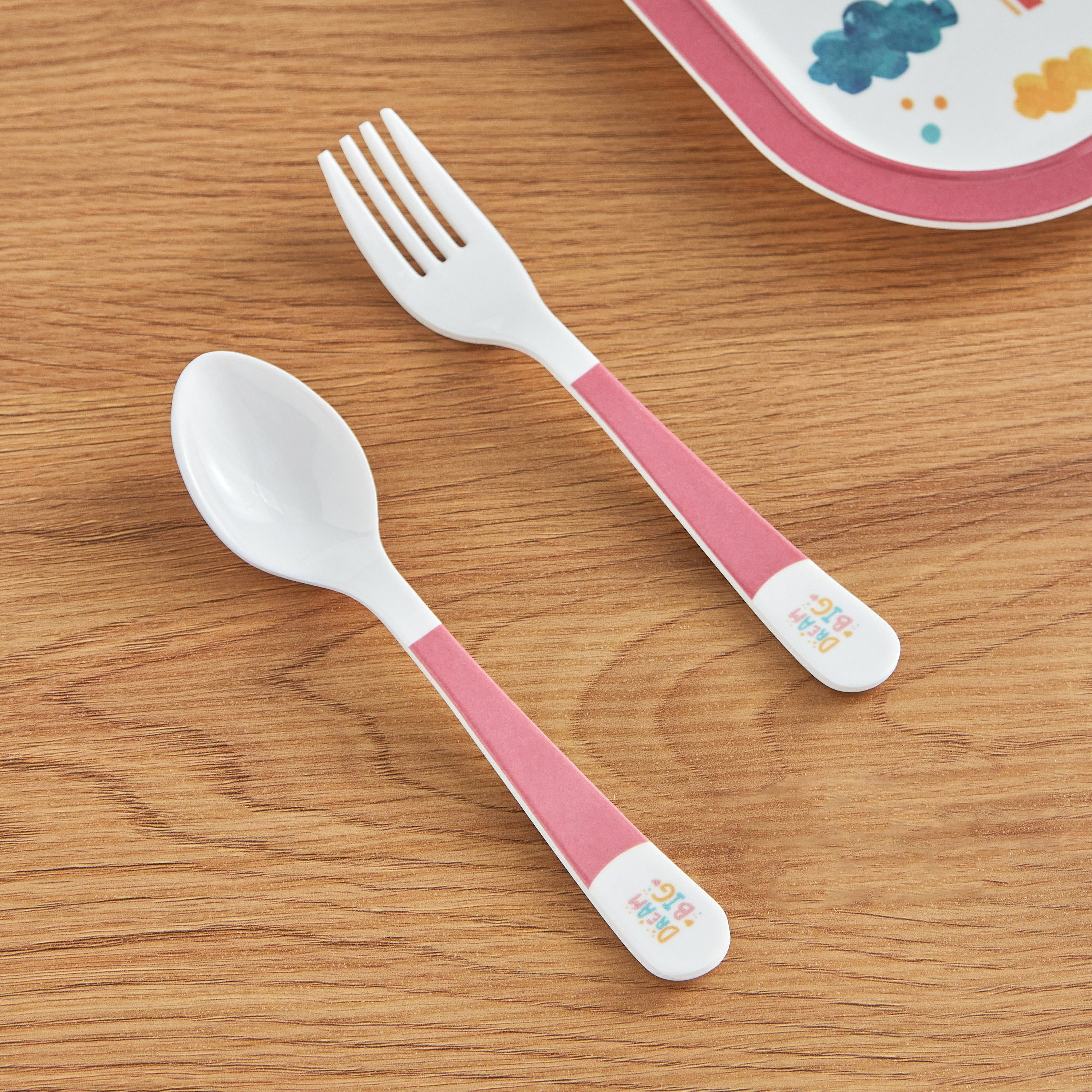 طقم أدوات مائدة ميلامين قطعتين بتصميم قوس قزح من هيرميون ترينيتي - 16 سم-hbxhomeware-hbxkidsandyouth-image-1