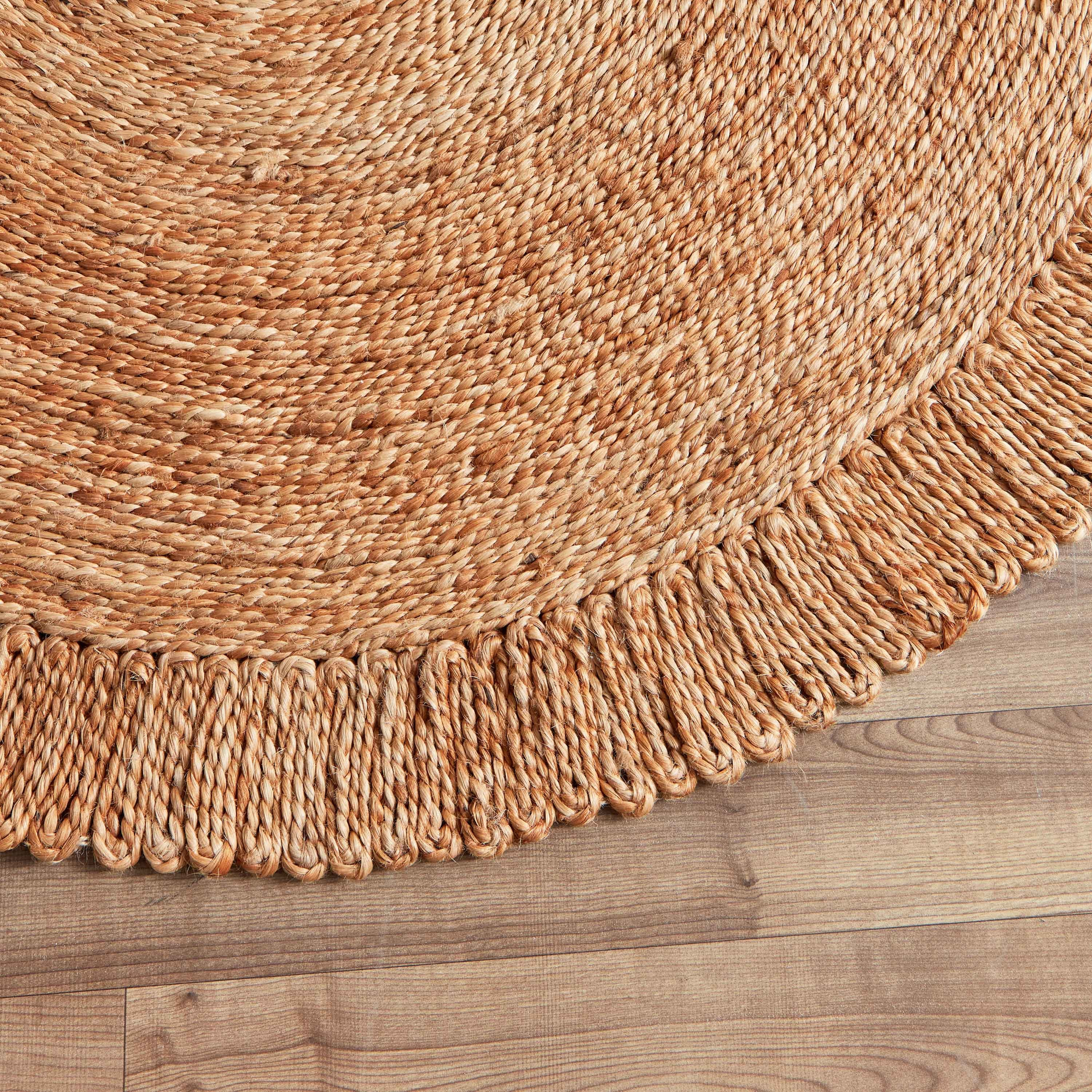 سجادة جوت مضفرة يدويًا من ناتورا ريزا - 120 سم-hbxdecorandfurnishings-floorcoverings-rugs-image-2