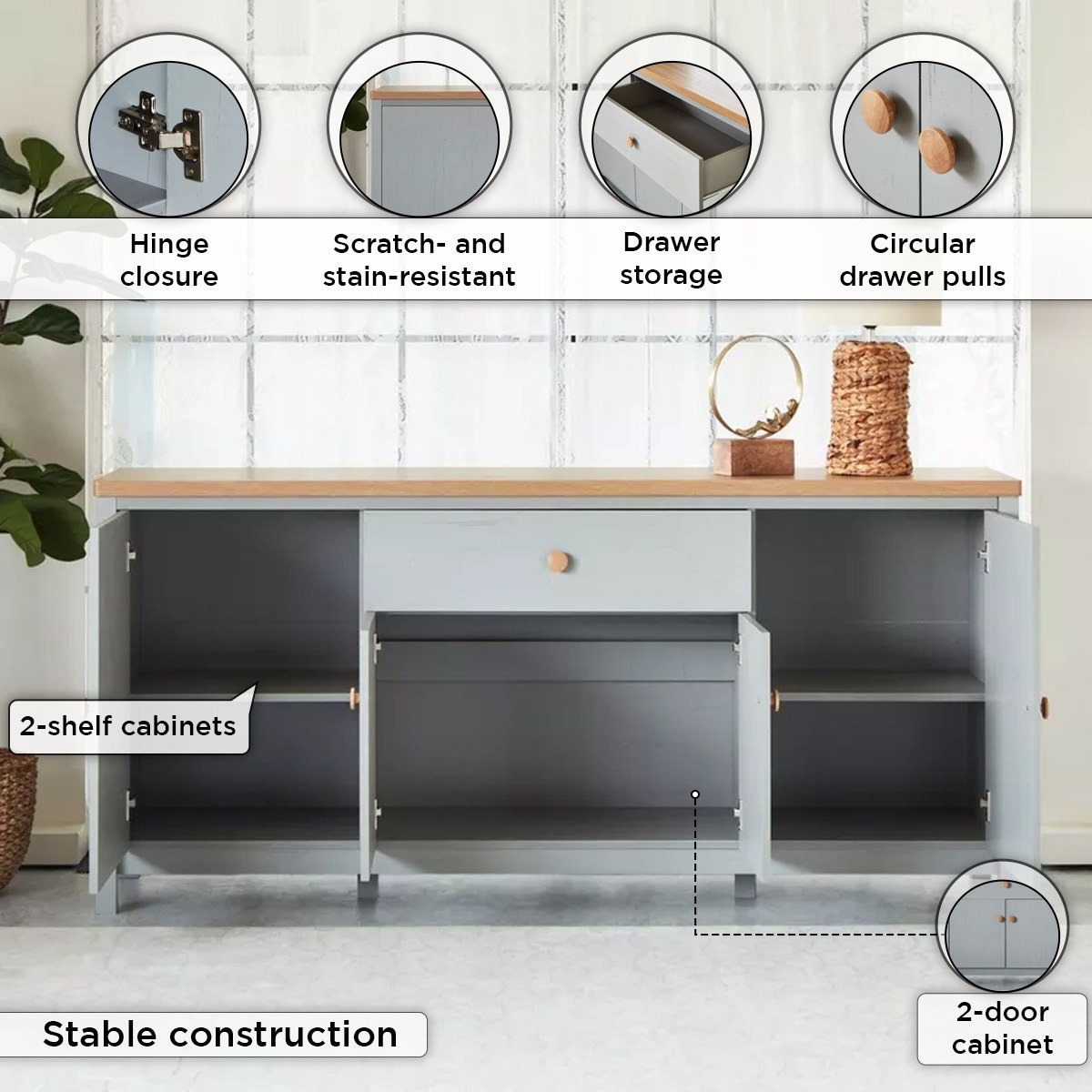 Vinci NXT Sideboard Buffet with 4 Doors-hbxfurniture-diningroom-buffetsandsideboards-image-5
