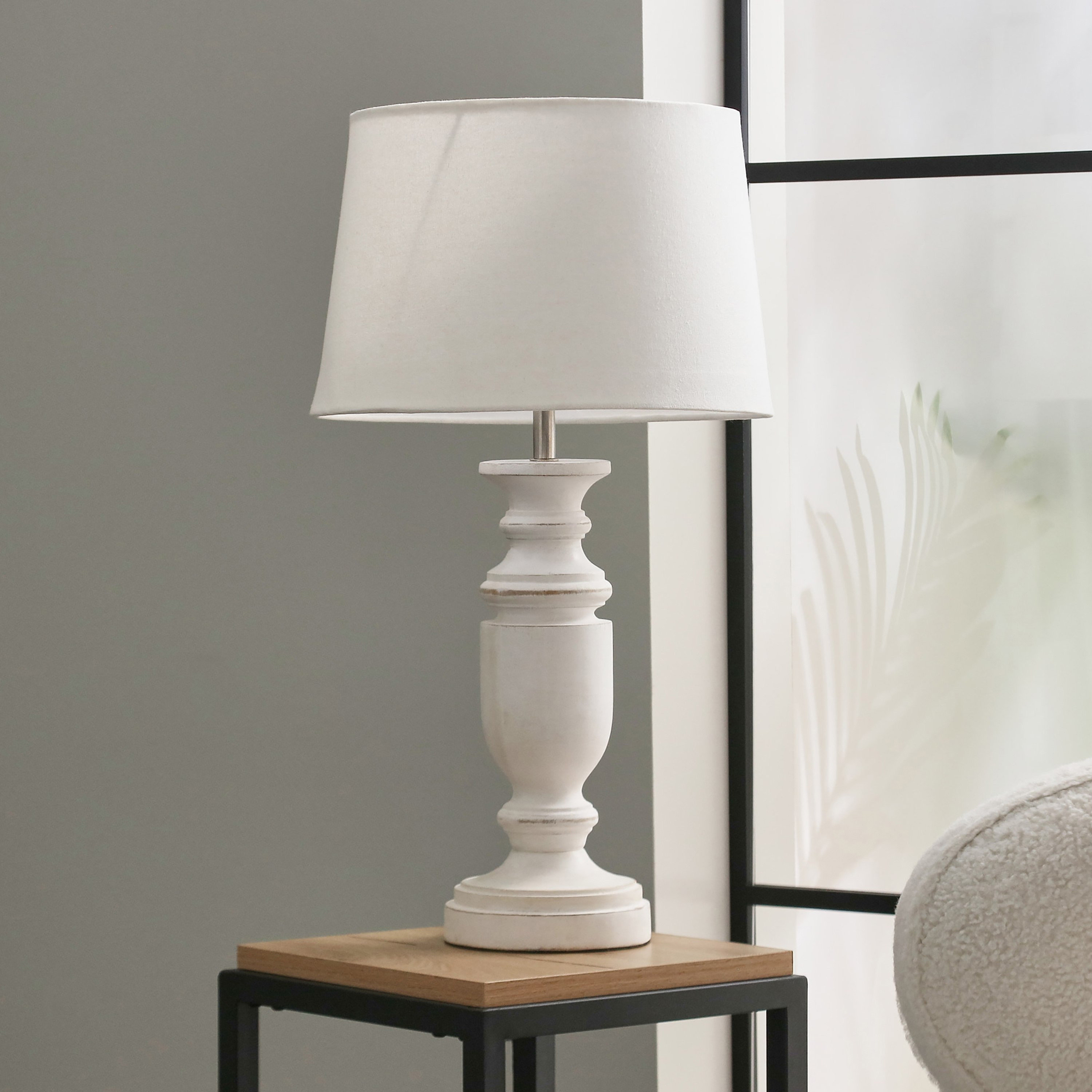 مصباح طاولة خشبي منحوت بغطاء رفيع من أدرانو - 55 سم-hbxlivingroom-lighting-tablelamps-image-1